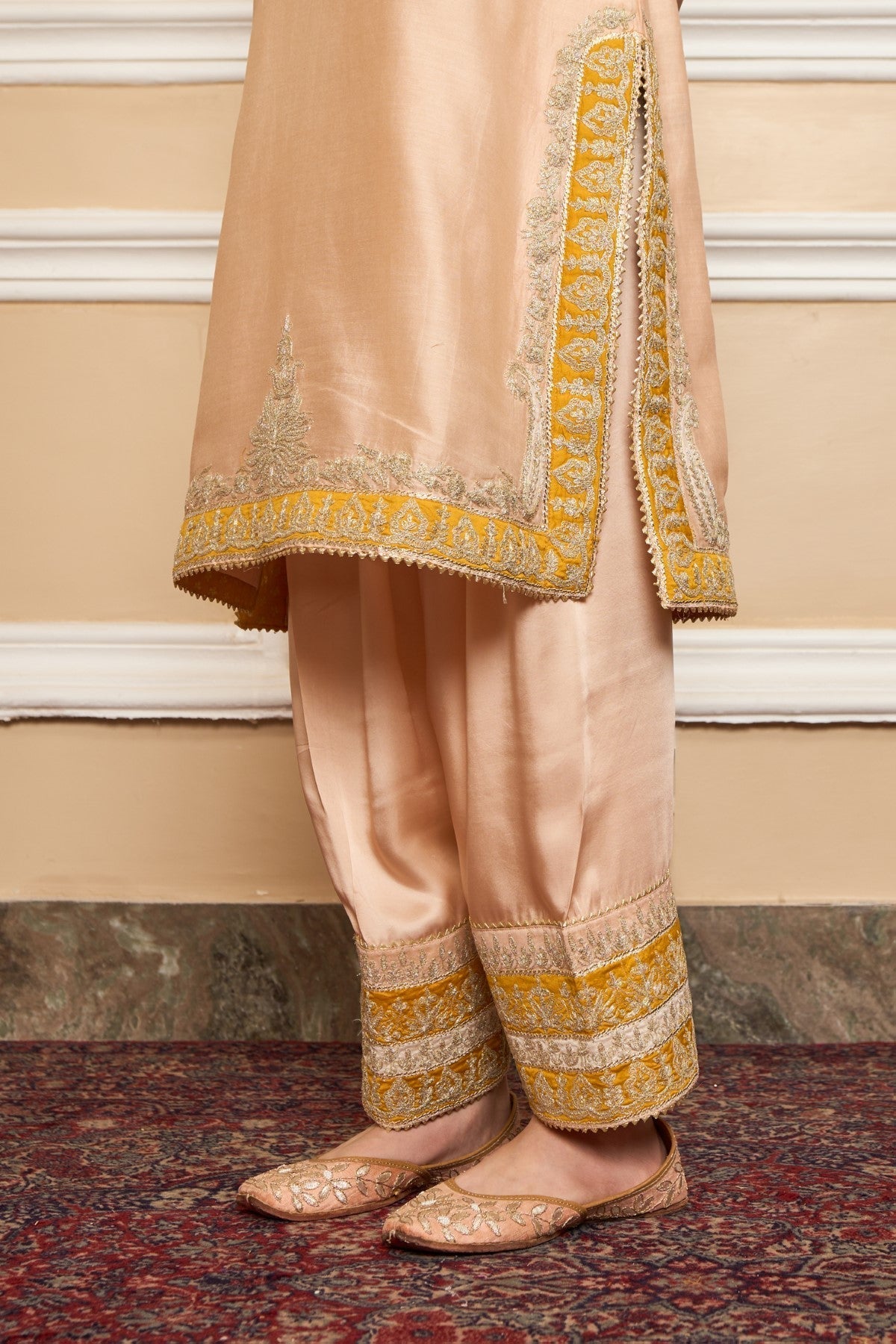 RESHAM - ROSEPINK SHORT KURTA WITH SALWAR AND DUPATTA (LXRTS)