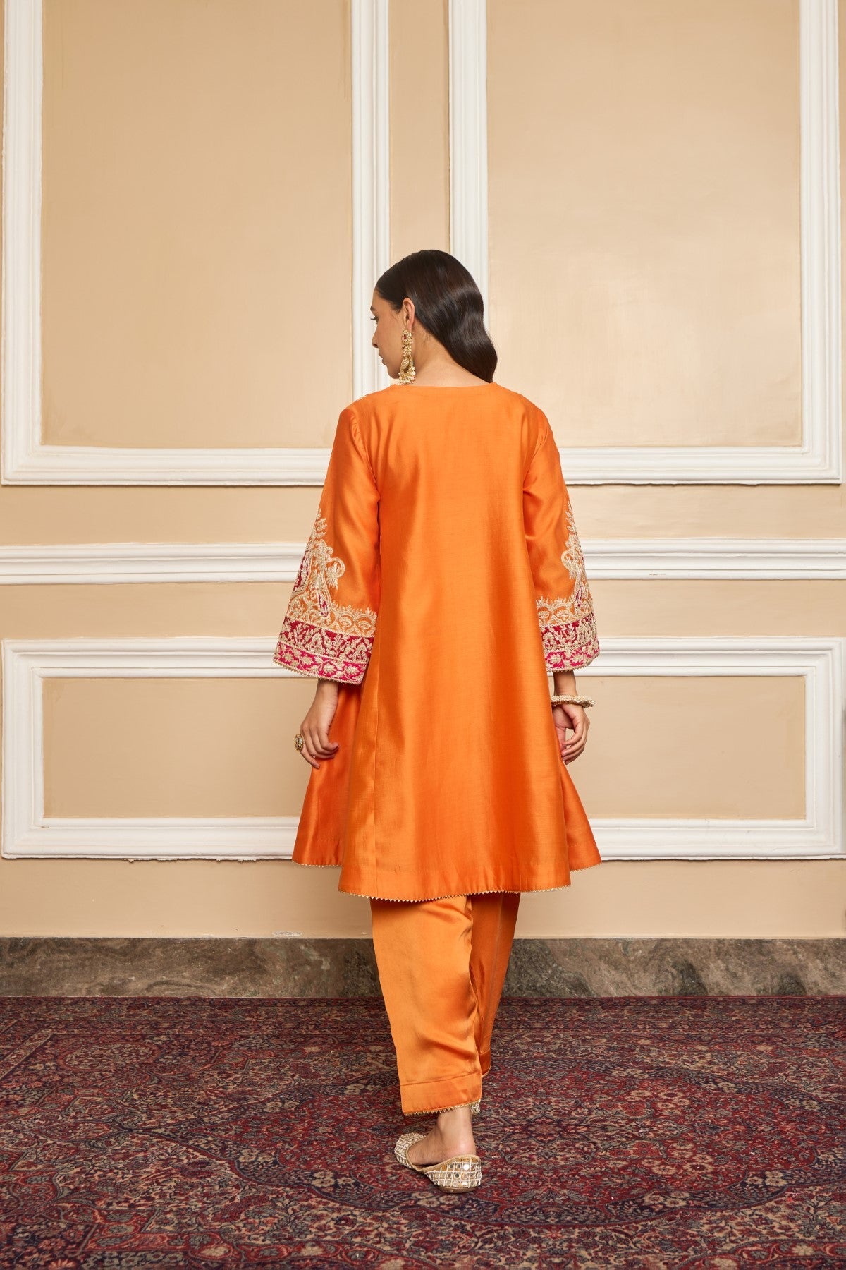 Kashish Dadhwal IN MEHRISH - Orange SHORT KALIDAAR CHOGA WITH SALWAR