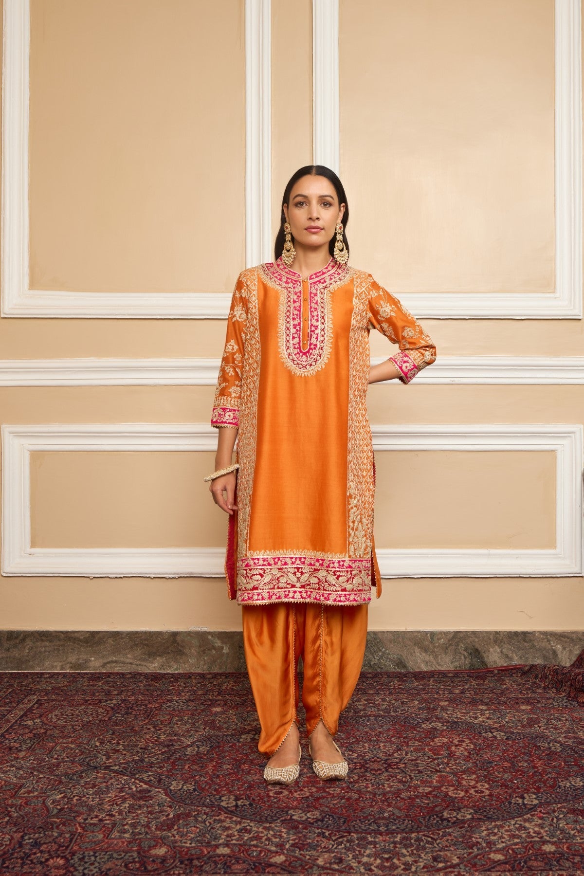 Parineeti Chopra In MEHNOOR - Orange KURTA WITH DHOTI