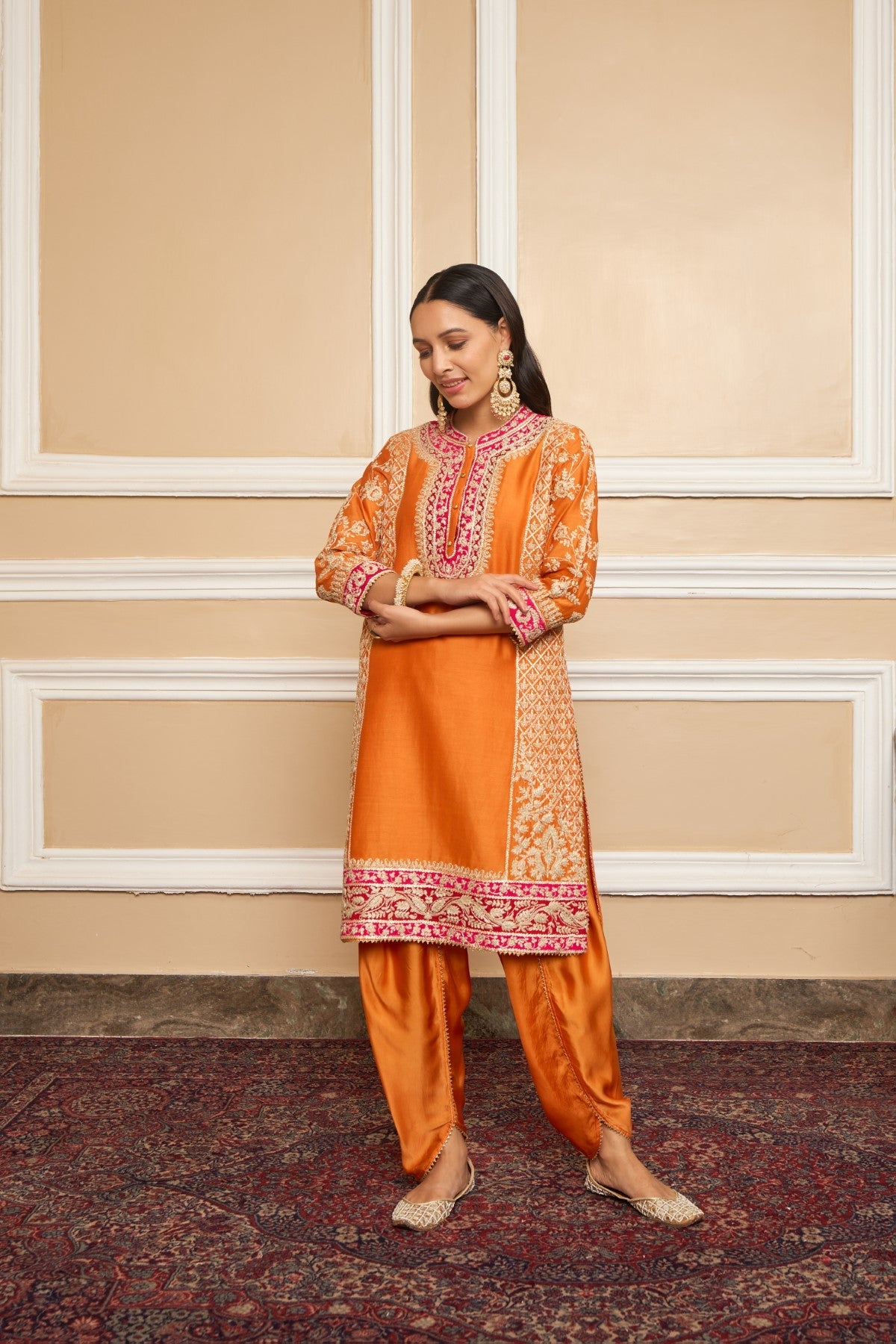 Parineeti Chopra In MEHNOOR - Orange KURTA WITH DHOTI