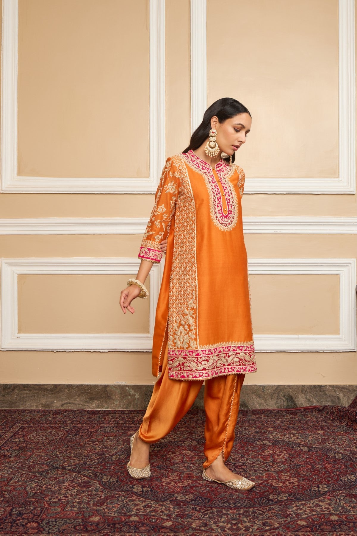 Parineeti Chopra In MEHNOOR - Orange KURTA WITH DHOTI