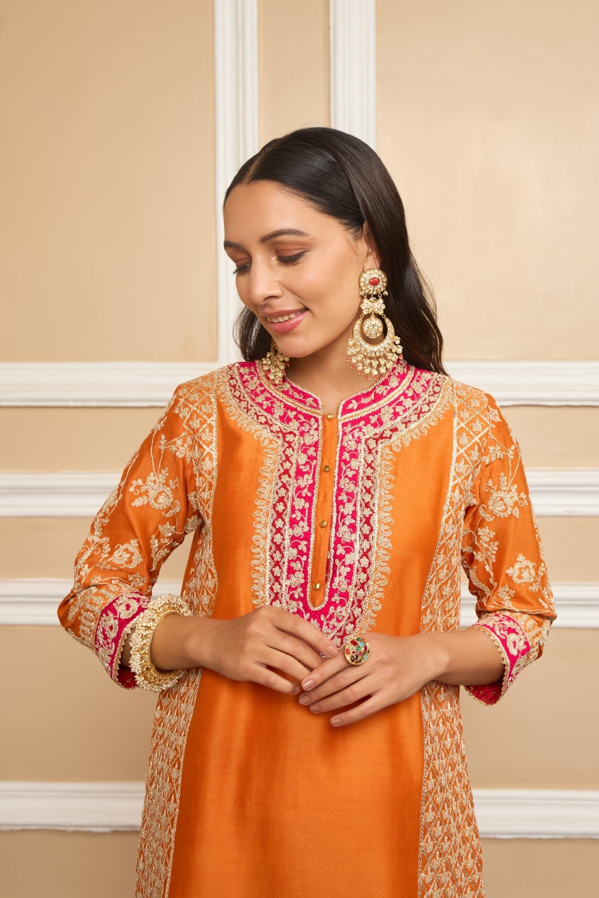 Parineeti Chopra In MEHNOOR - Orange KURTA WITH DHOTI