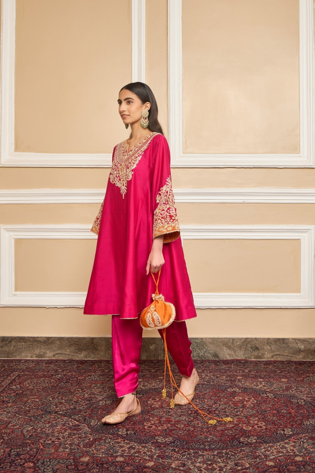 MEHRISH - Rani Hotpink SHORT KALIDAAR CHOGA WITH SALWAR (LXRTS)
