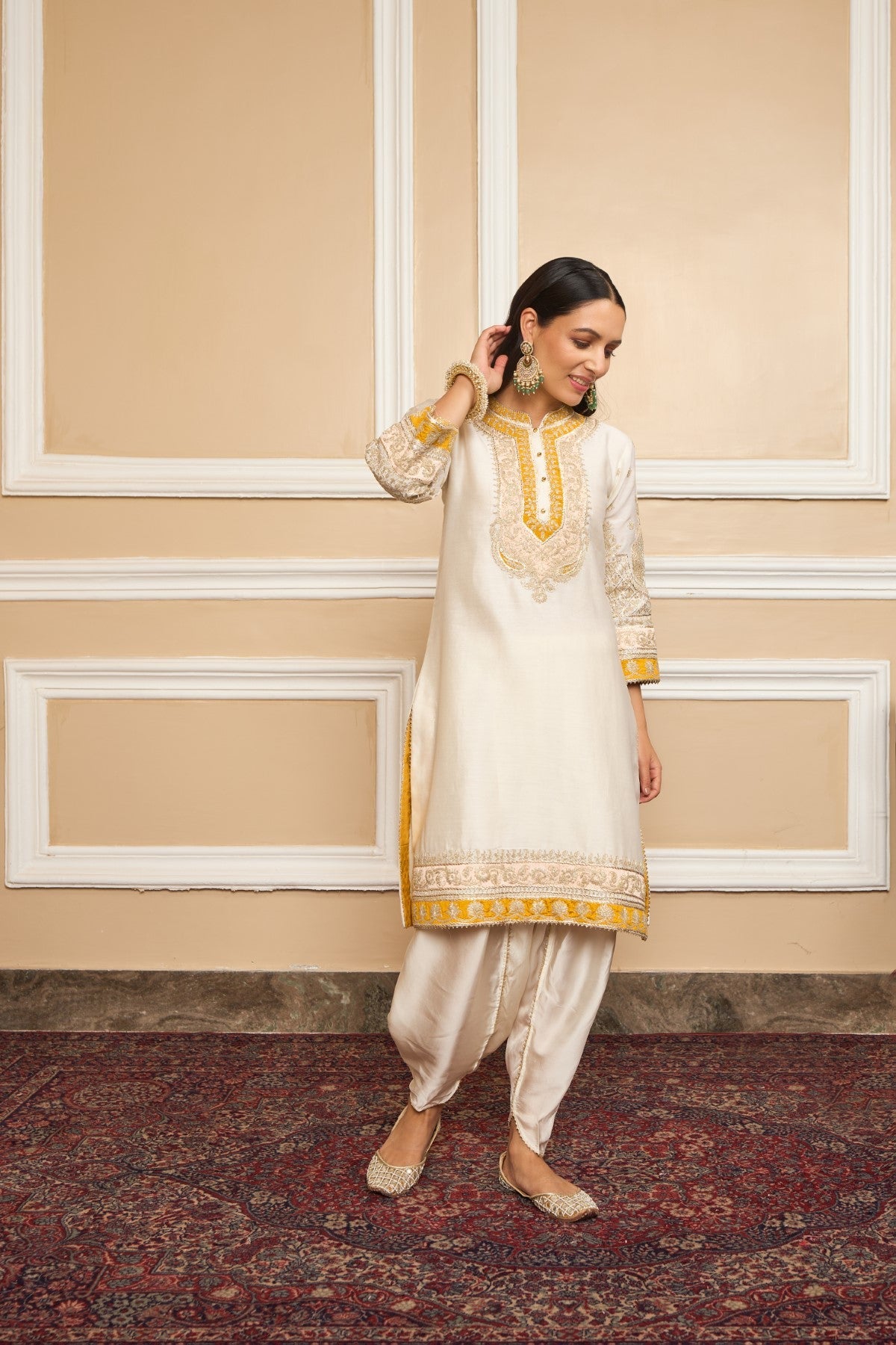 Shilpa Shetty in Myreen - Daisy Ivory Kurta With Dhoti