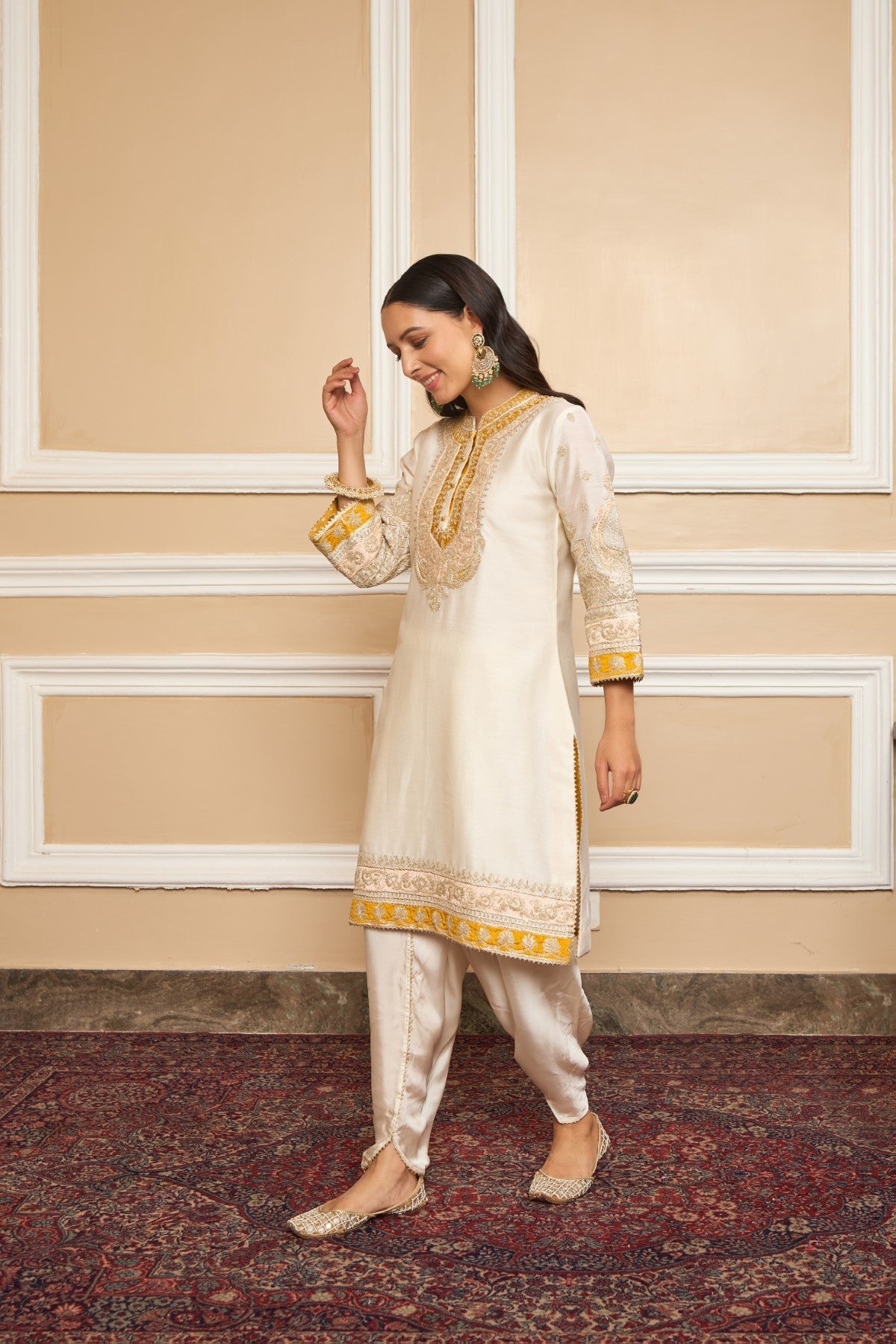 Shilpa Shetty in Myreen - Daisy Ivory Kurta With Dhoti