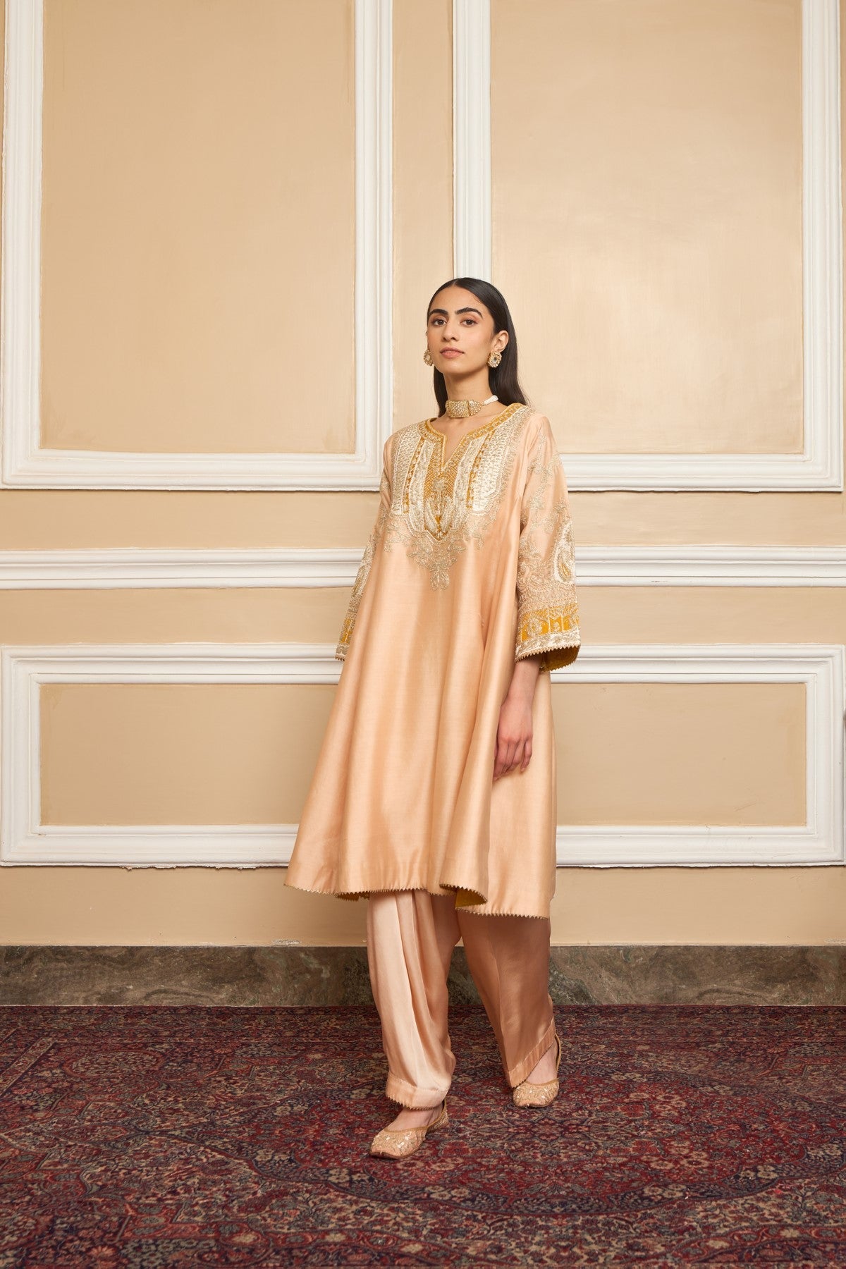 MOHSINA - ROSE PINK SHORT KALIDAAR CHOGA WITH SALWAR (LXRTS)