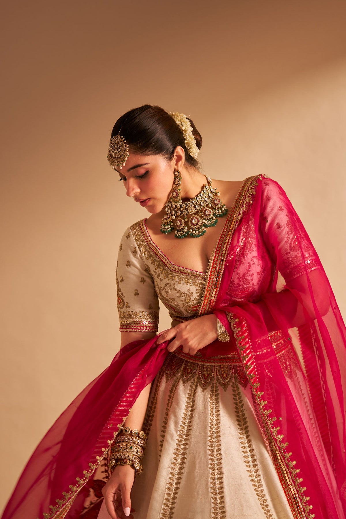 Nabha Natesh In AMARA - Daisy Ivory LEHENGA