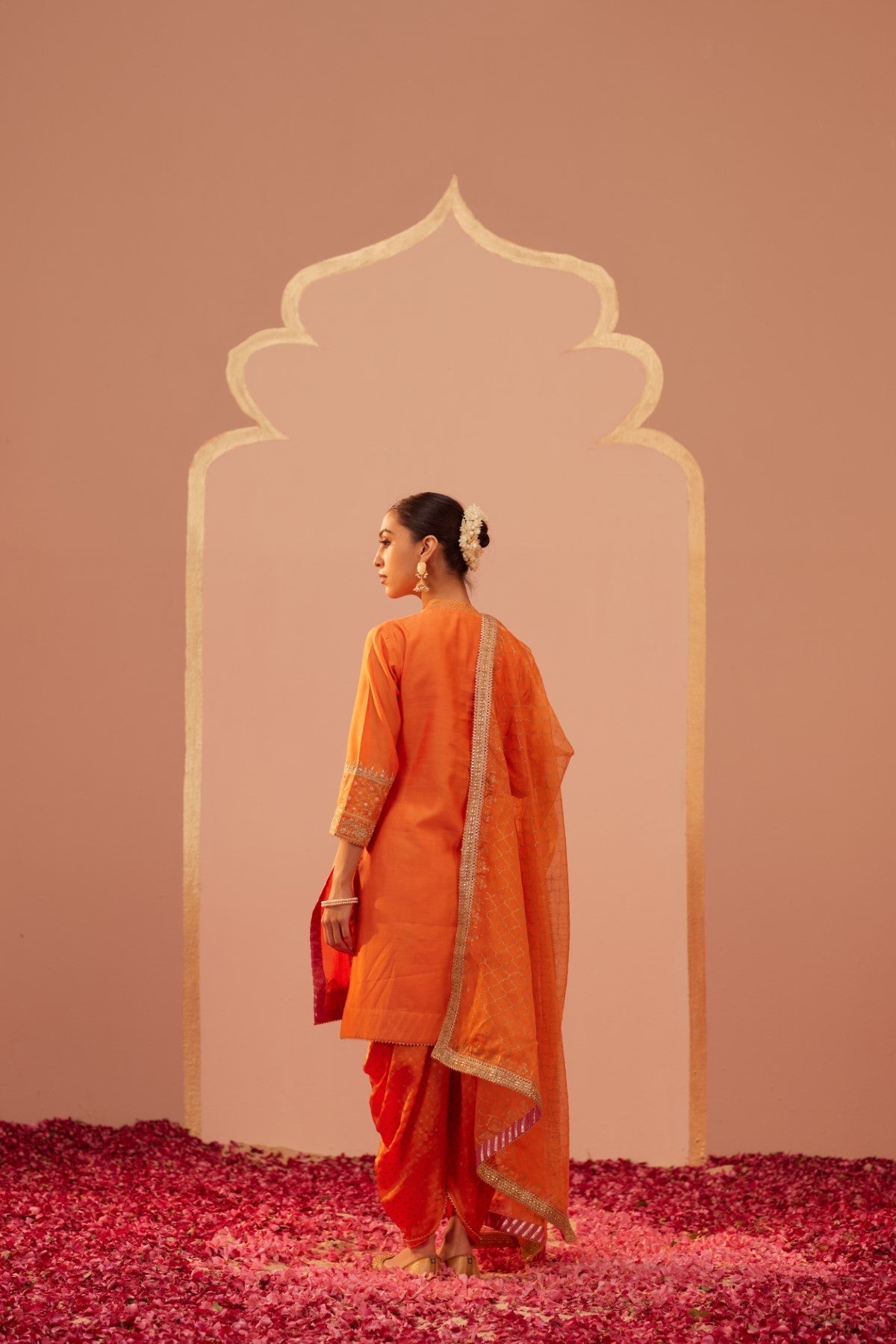 Shilpa Shetty In Faheeda - Tangerine Orange Kurta Set