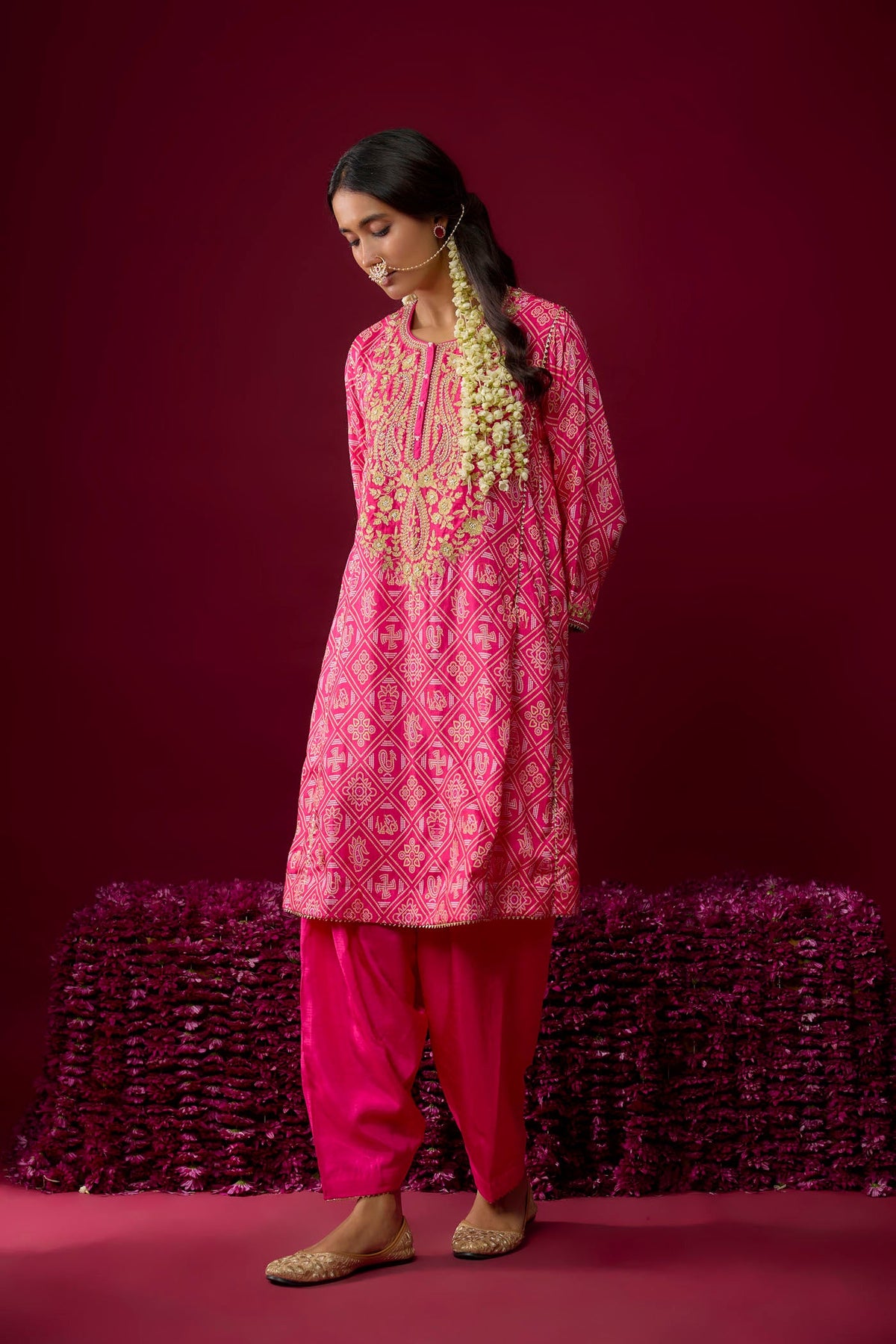 Nadia - Pink Short Chauga With Salwar