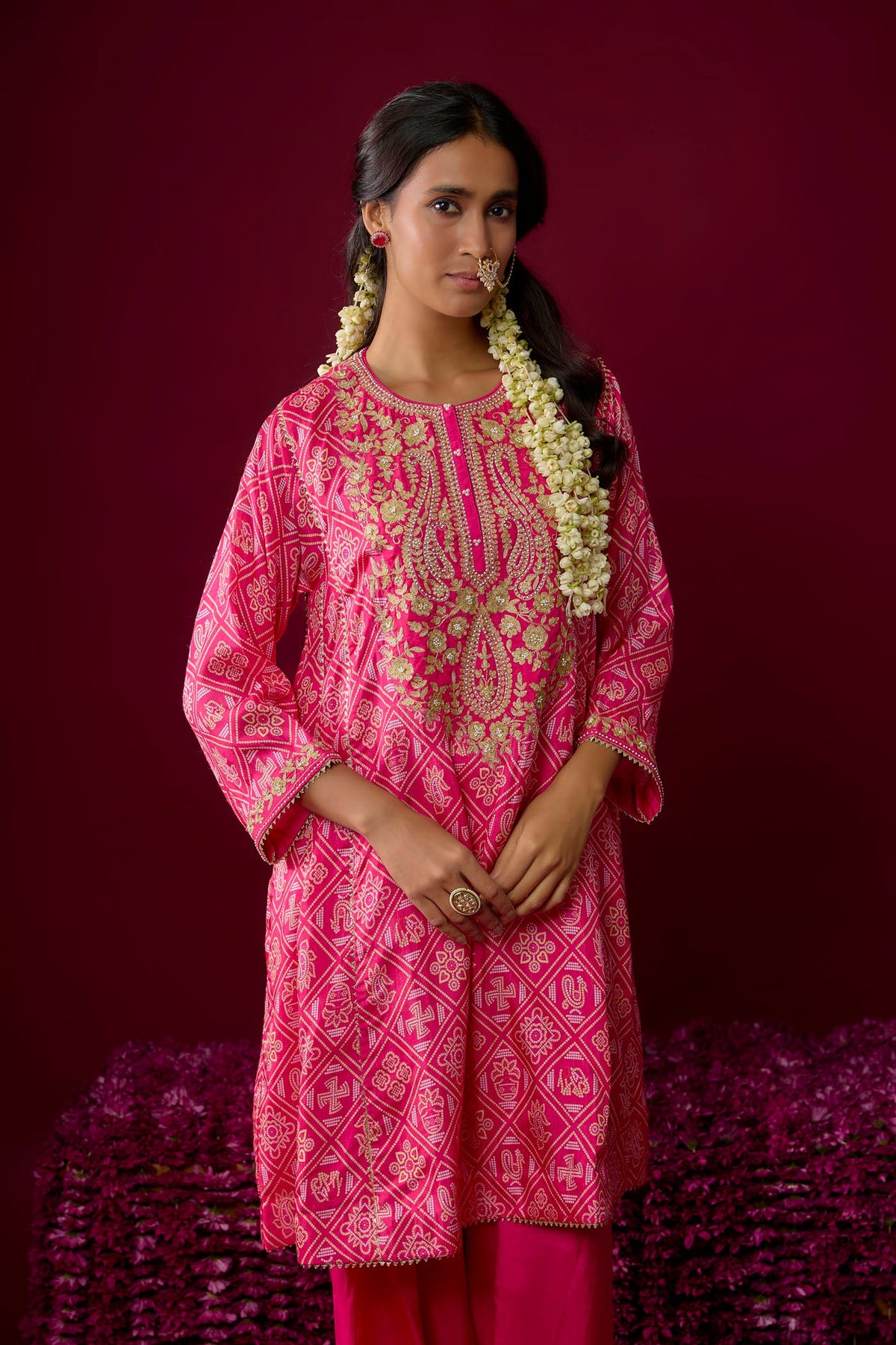 Nadia - Pink Short Chauga With Salwar (RTS)