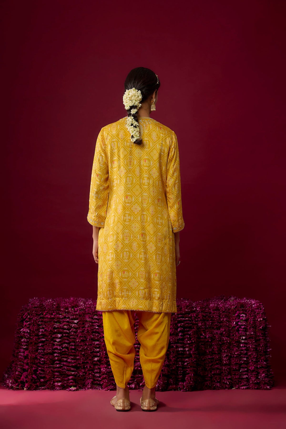 Nadia - Heirloom Mustard Short Kurta With Salwar