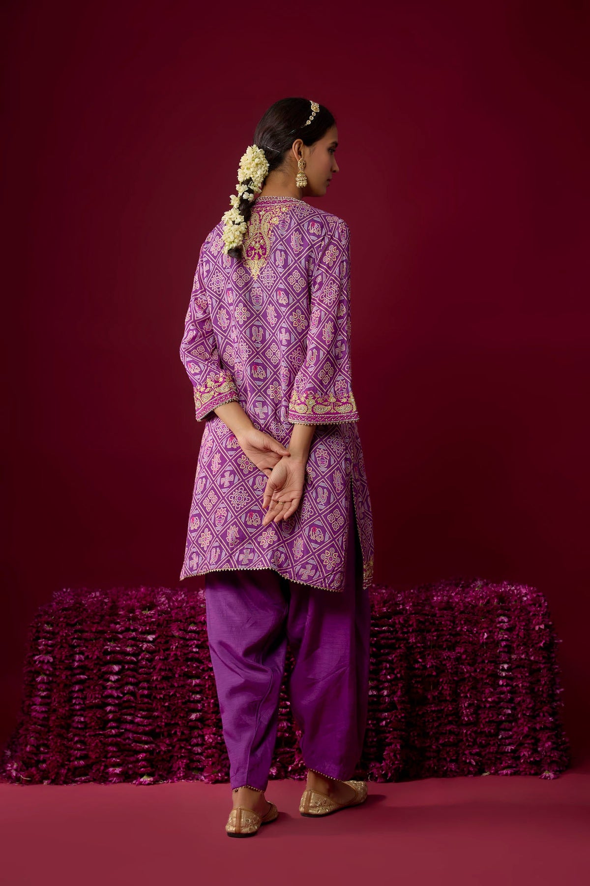 Jiana - Purple Short Kurta With Salwar (RTS)