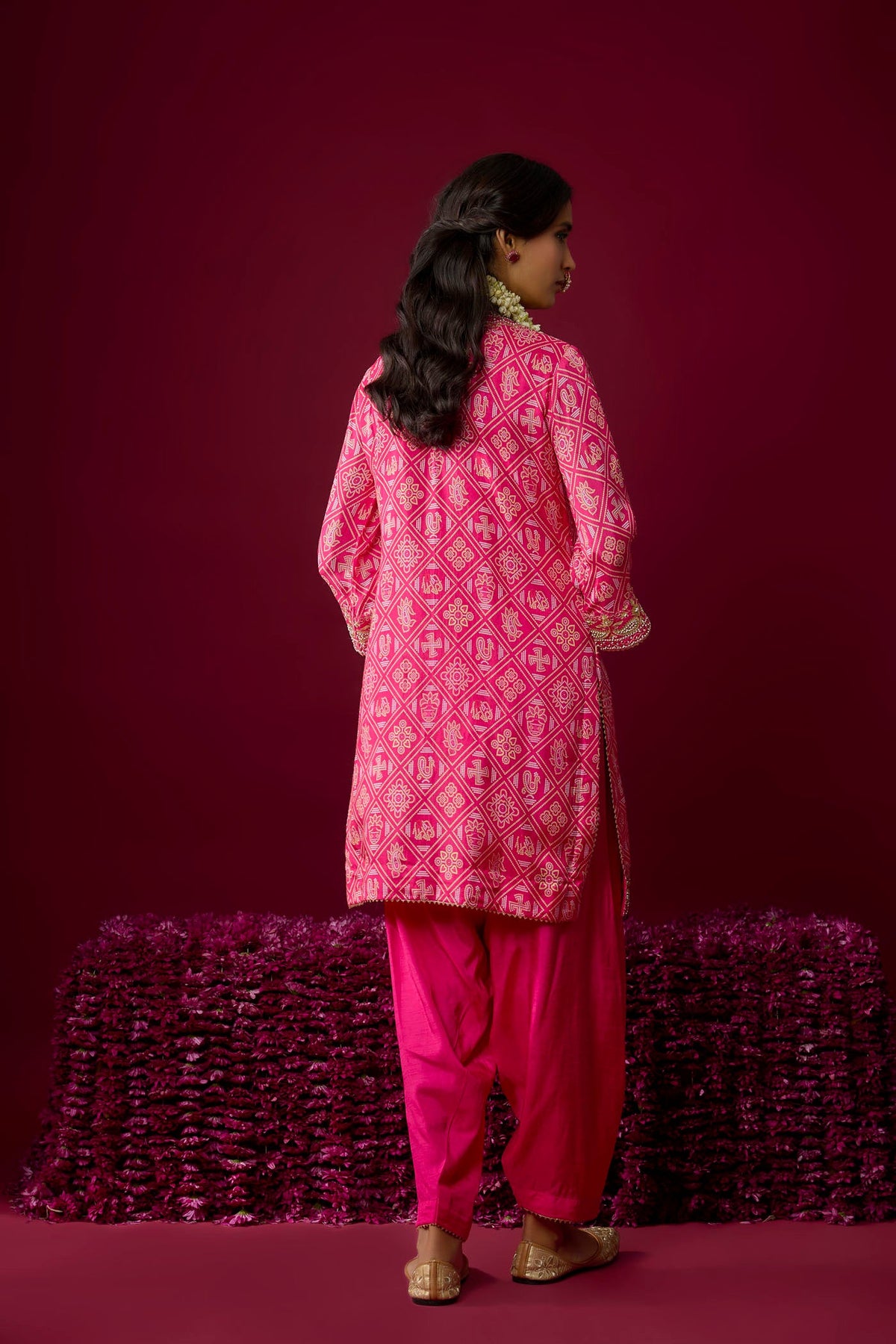 Jiana - Hotpink Short Kurta With Salwar (RTS)