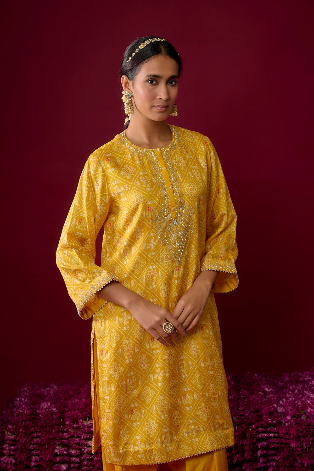Sarah - Heirloom Mustard Kurta With Salwar