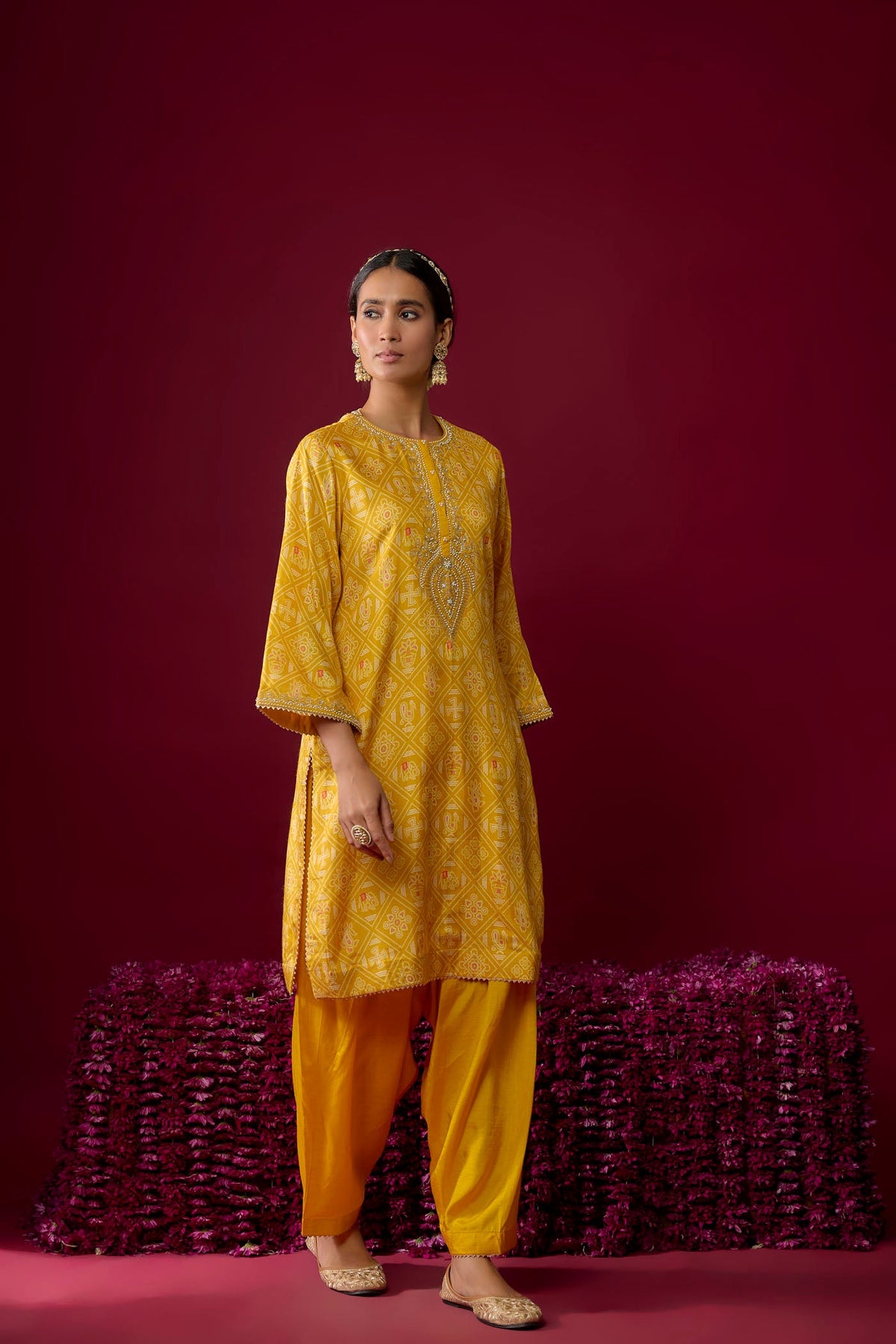 Sarah - Heirloom Mustard Kurta With Salwar