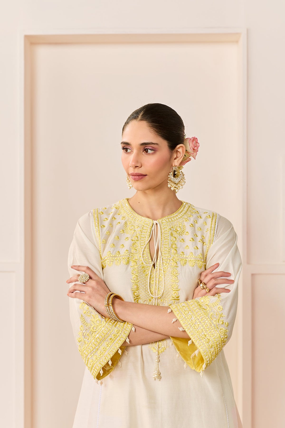 ARSHIYA - DAISY IVORY WITH LEMON YELLOW CHOGA WITH SALWAR (LXRTS)