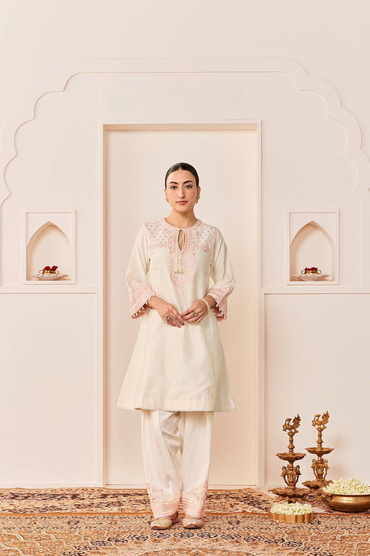 ARSHIYA - DAISY IVORY WITH PINK CHOGA WITH SALWAR