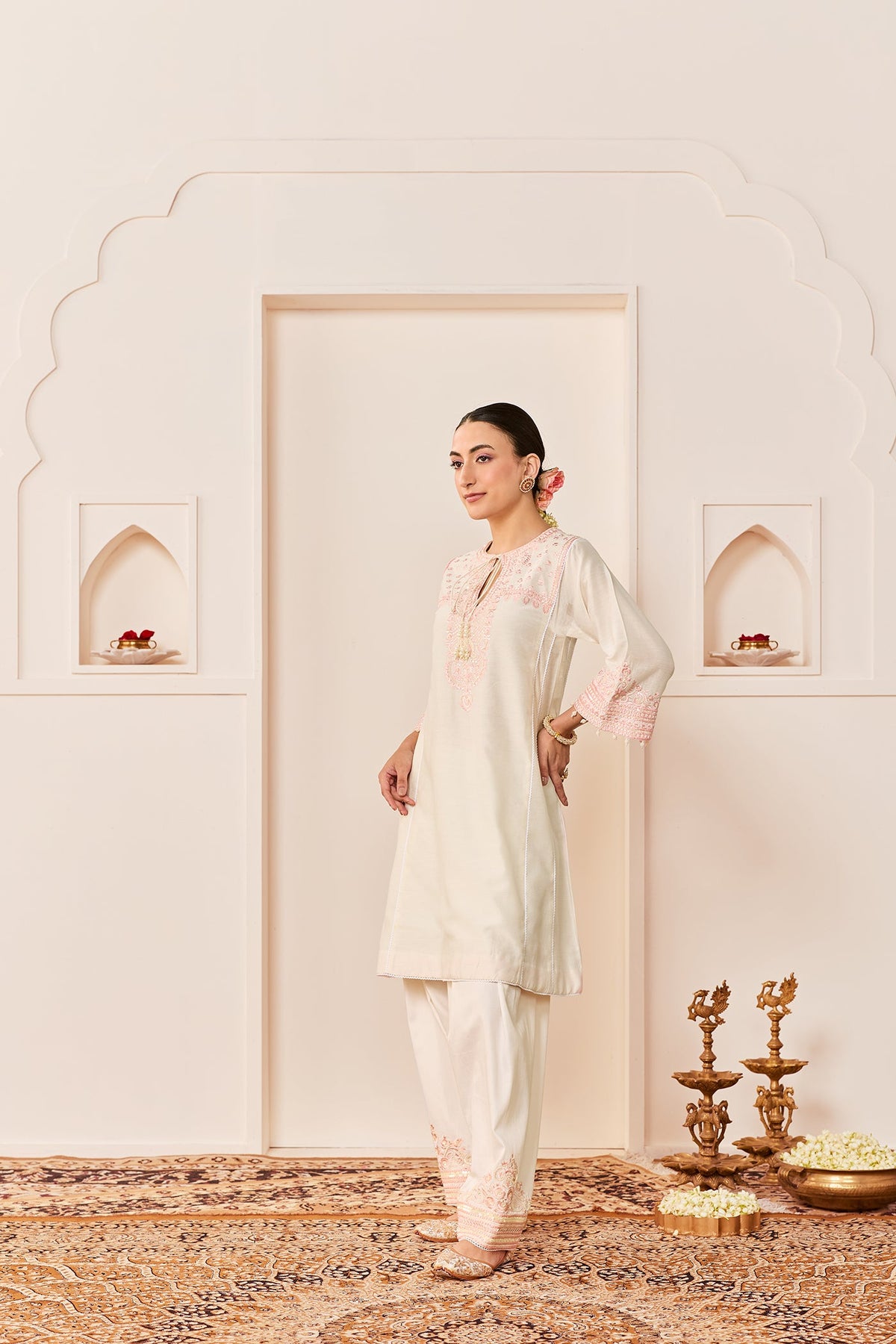 ARSHIYA - DAISY IVORY WITH PINK CHOGA WITH SALWAR