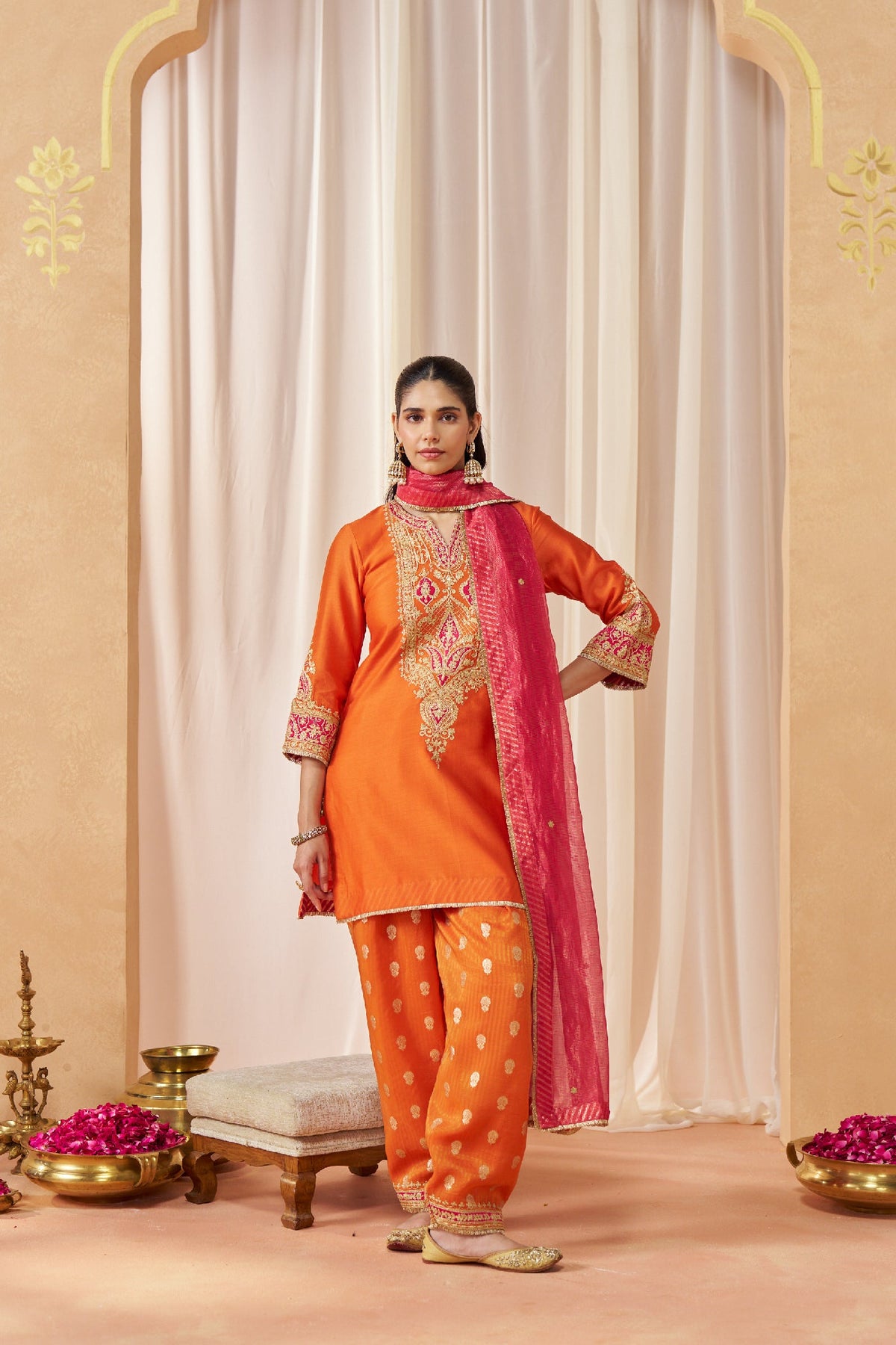 Adeela Burnt Orange Kurta with Salwar (LXRTS)