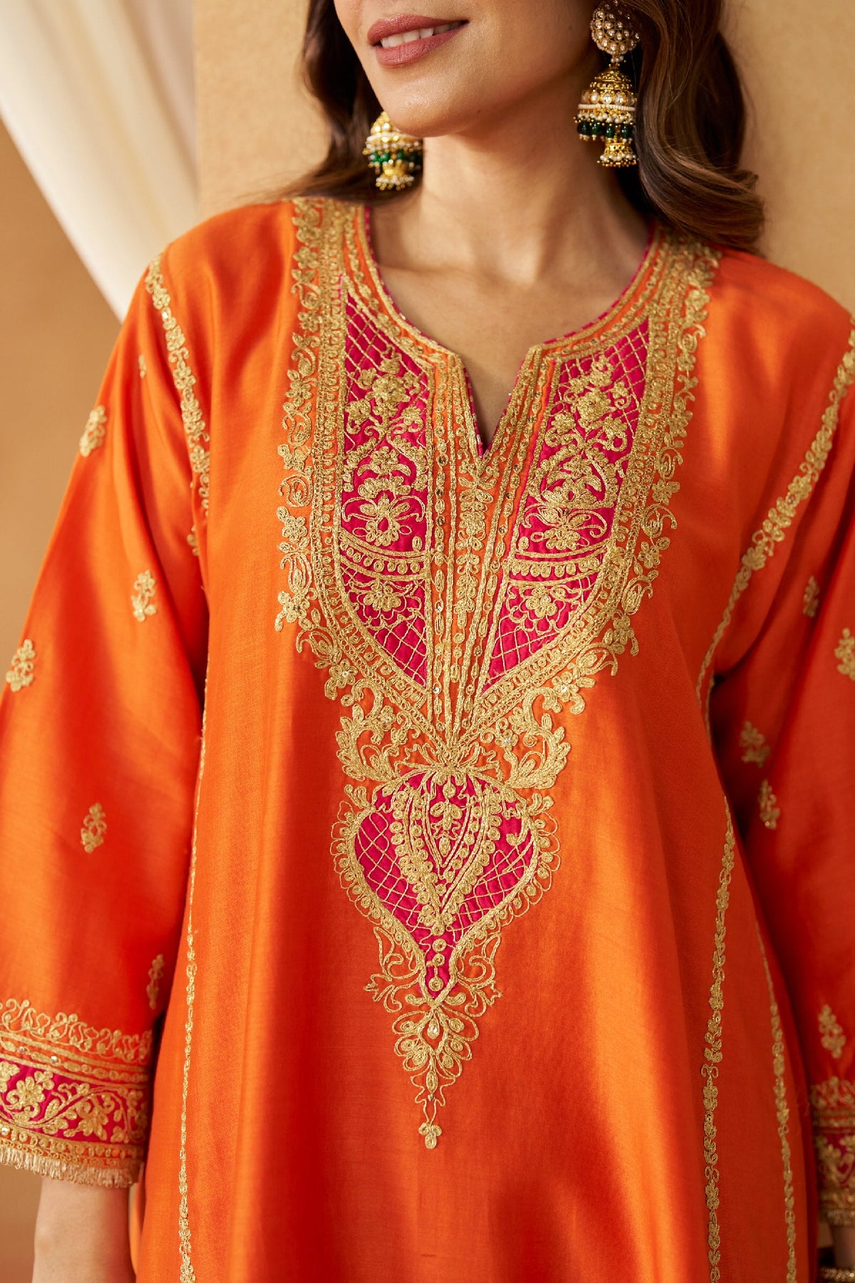 Maahgul Burnt Orange Kalidaar Chauga with Salwar (LXRTS)