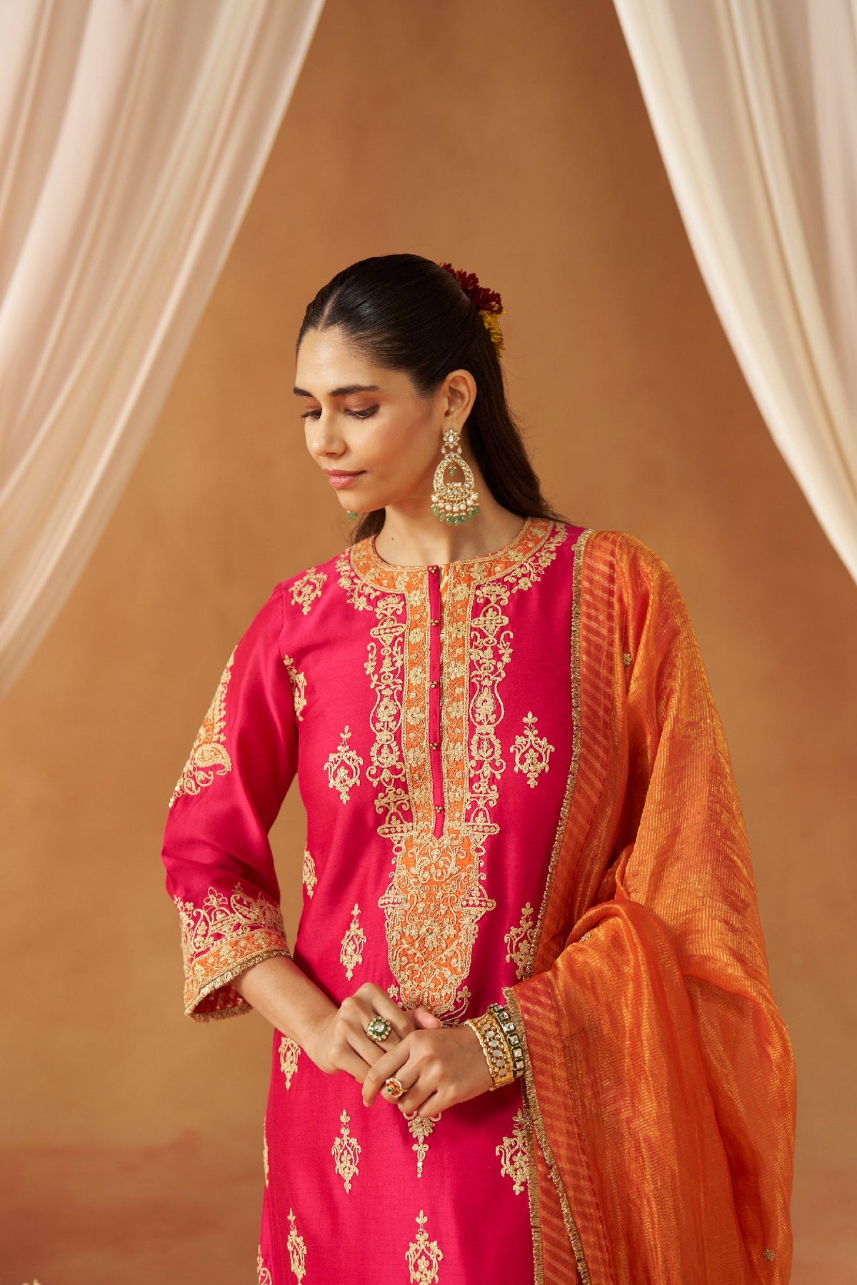 Mubina Hotpink Kurta with Salwar and Dupatta (LXRTS)