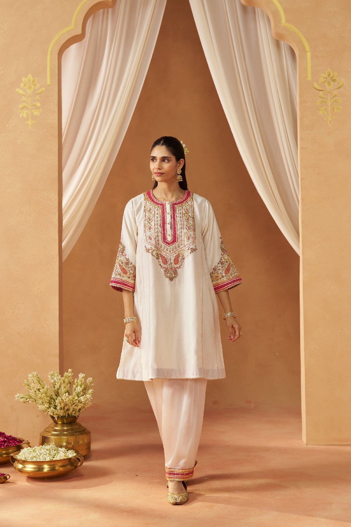 Zimal daisy ivory chauga with salwar