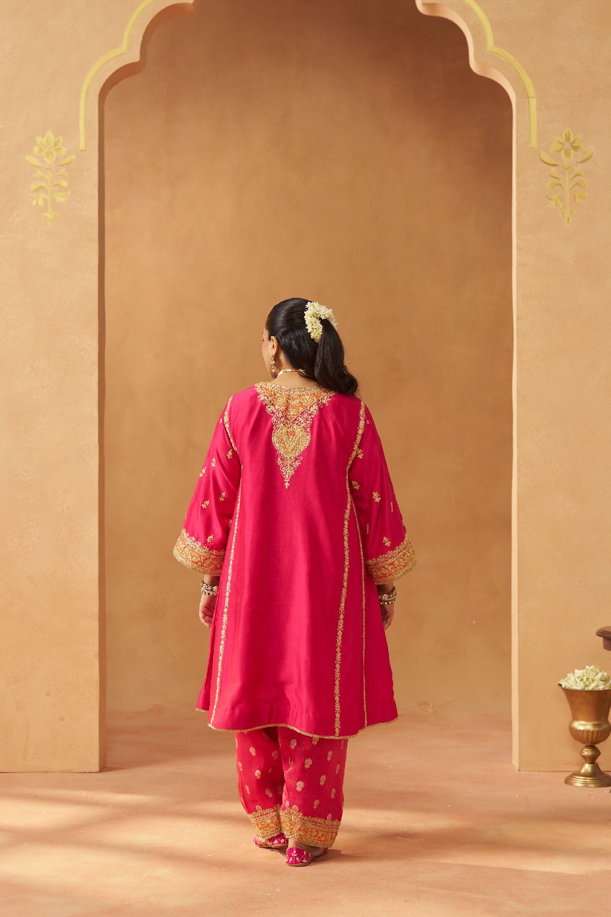 Maahgul Hotpink Kalidaar Chauga with Salwar