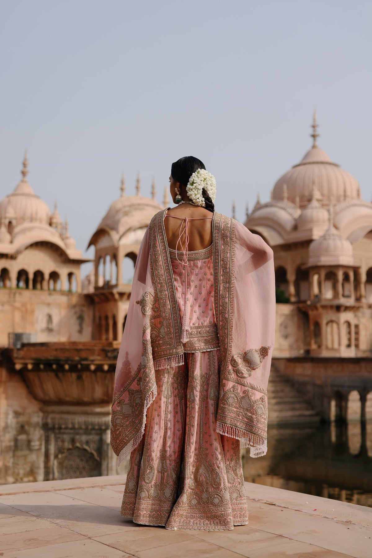 Tasnim - Pink Kurta Set with Sharara & Dupatta