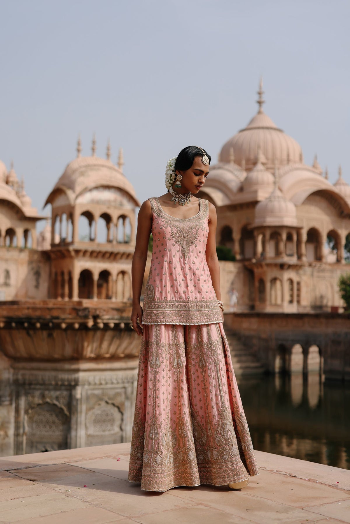 Rakul Preet Singh In Tasnim - Pink Kurta Set with Sharara & Dupatta