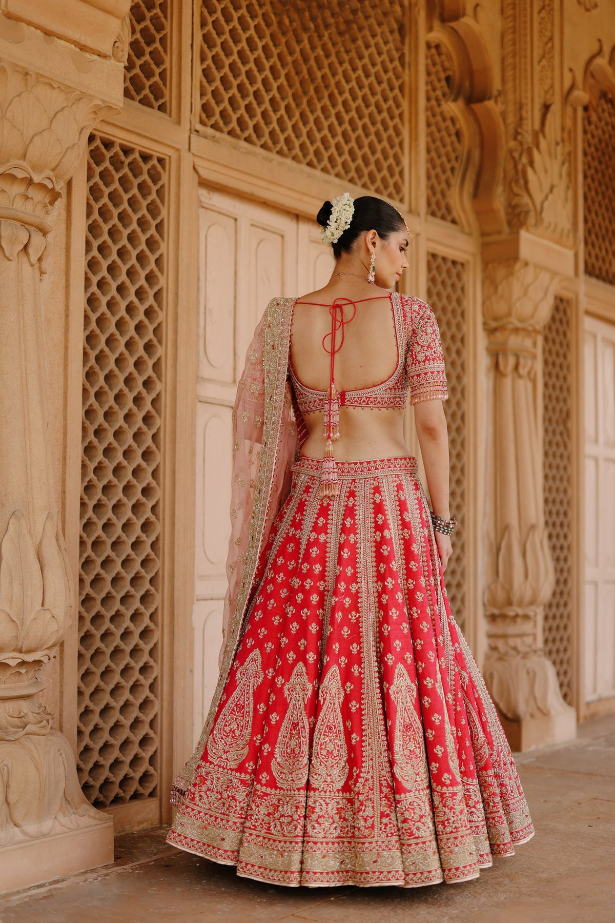 Nusrat Rani Hot pink Lehenga with Blouse and Dupatta