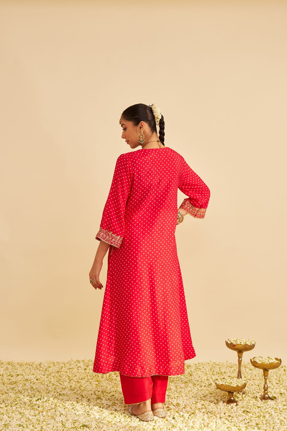 ZALIYAH - RED LONG CHAUGA WITH SALWAR