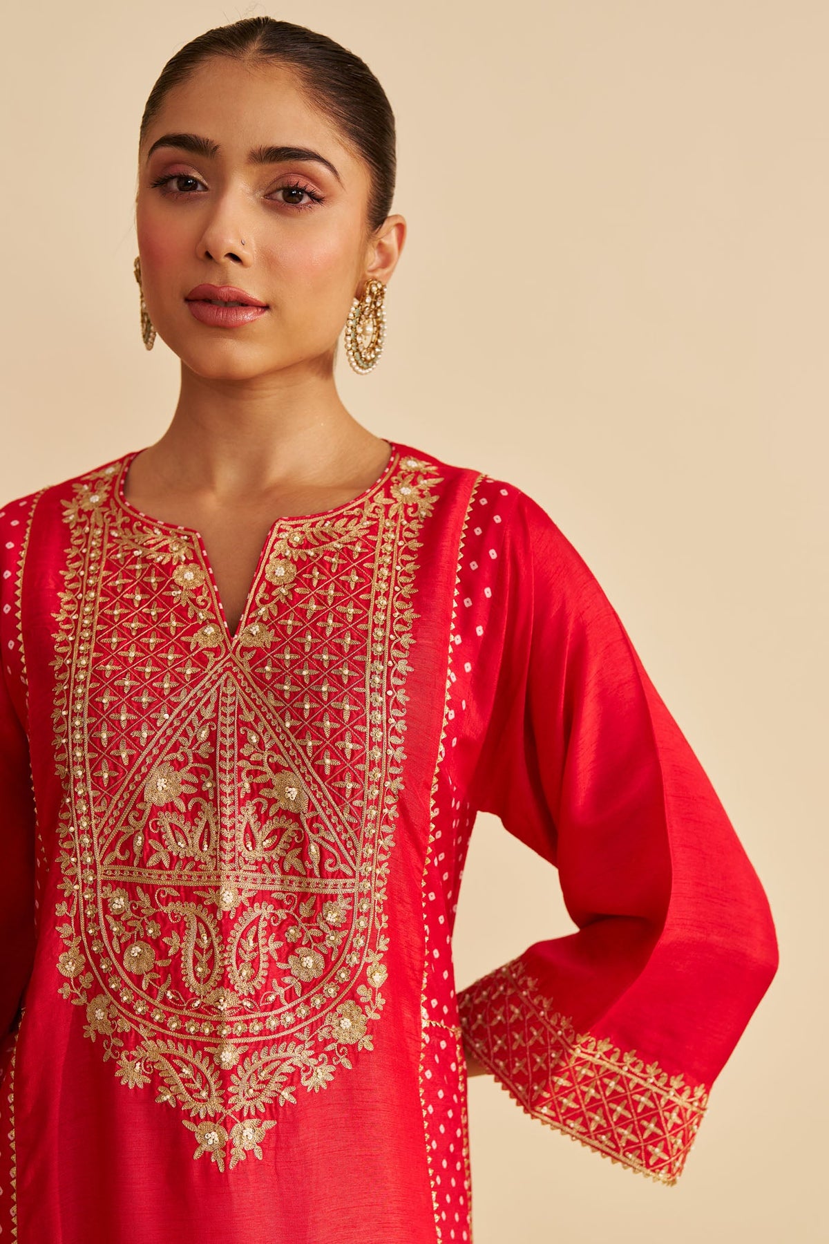ESRA - RED LONG CHAUGA WITH SALWAR