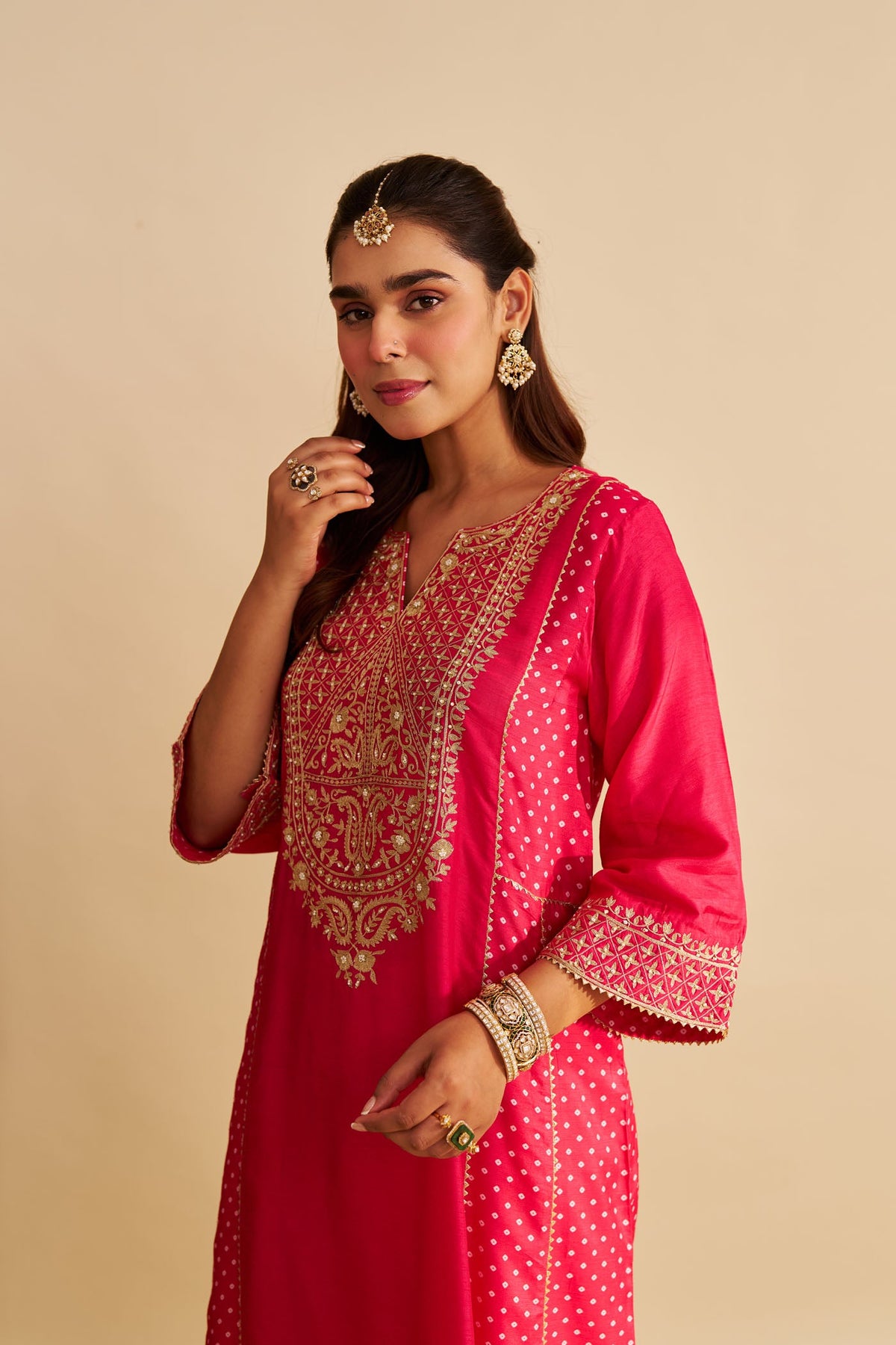 ESRA - Rani Hotpink LONG CHAUGA WITH SALWAR