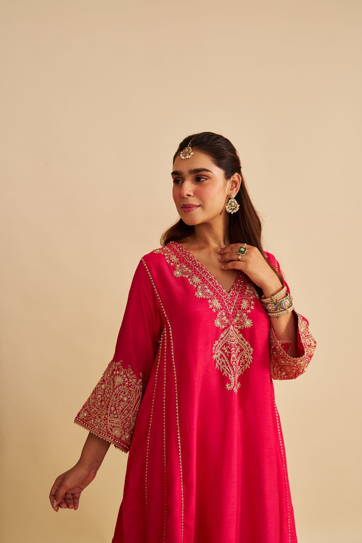 NIYAH - Rani Hotpink SHORT CHAUGA WITH SALWAR (Lxrts)