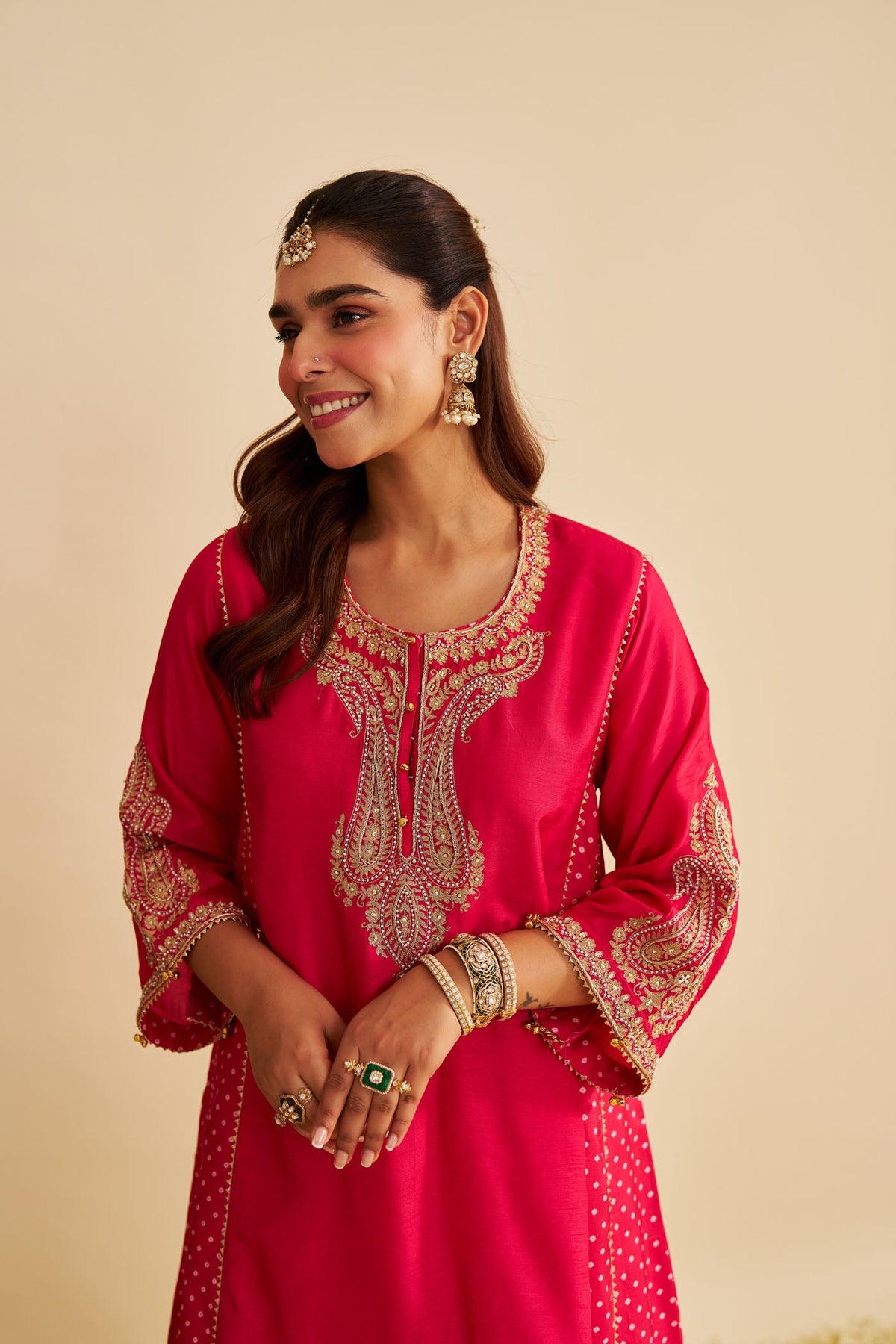 JERIAH - Rani Hotpink SHORT CHAUGA WITH SALWAR