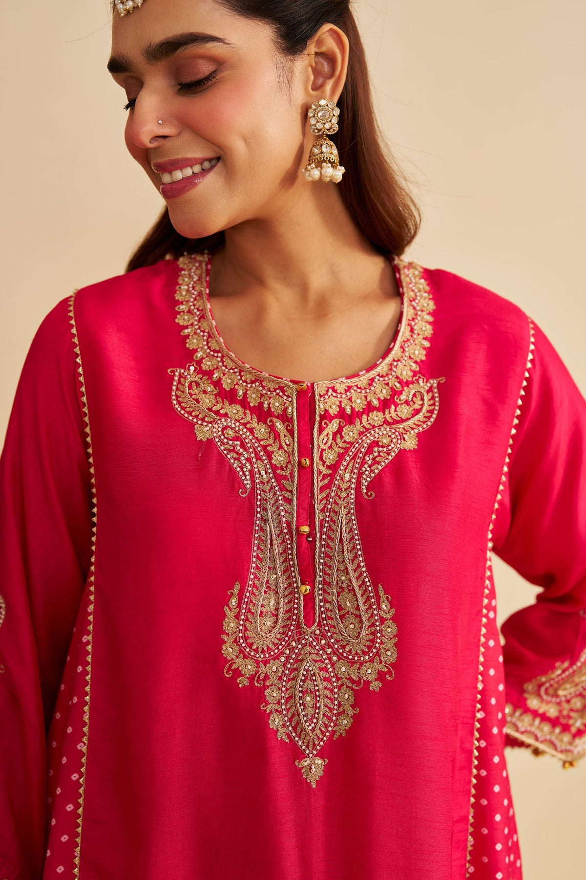 JERIAH - Rani Hotpink SHORT CHAUGA WITH SALWAR