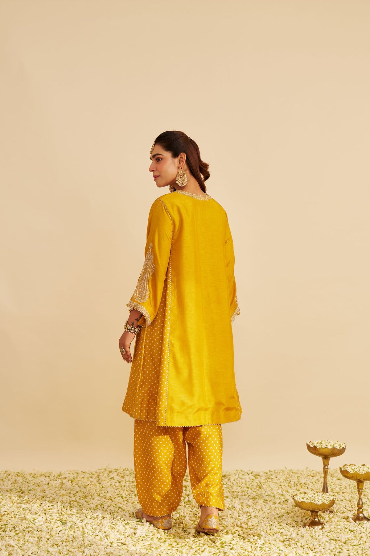 JERIAH - Heirloom Mustard SHORT CHAUGA WITH SALWAR