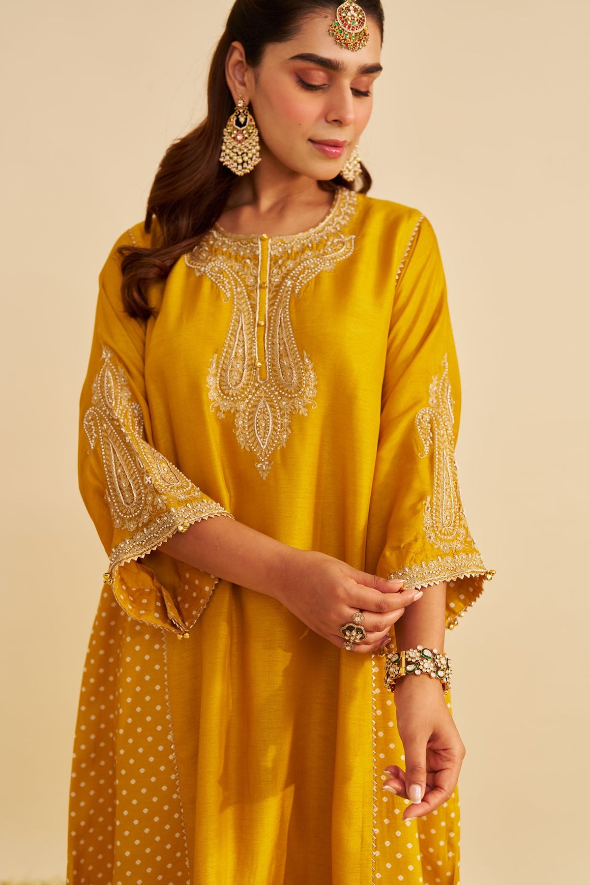JERIAH - Heirloom Mustard SHORT CHAUGA WITH SALWAR