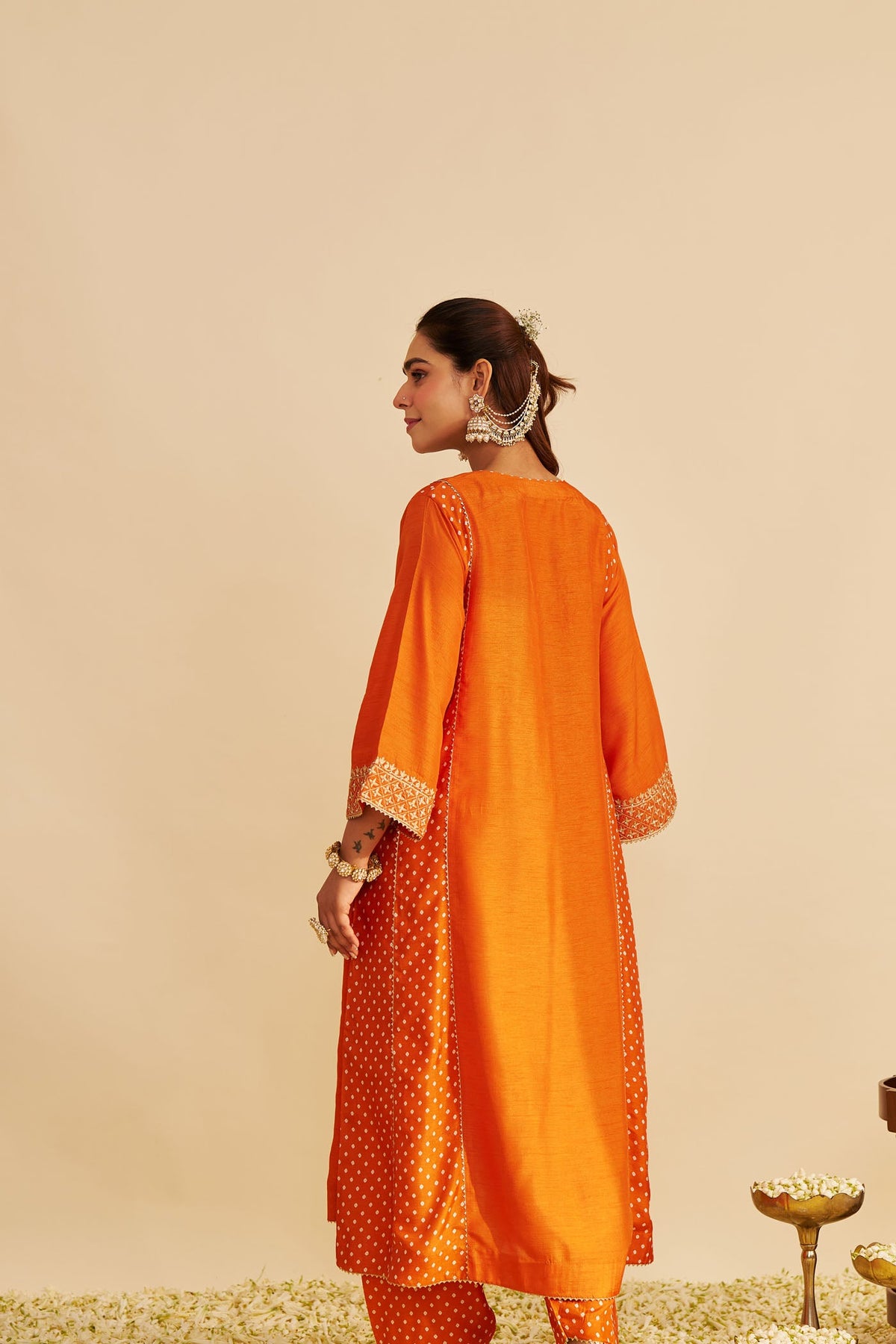 ESRA - Orange LONG CHAUGA WITH SALWAR