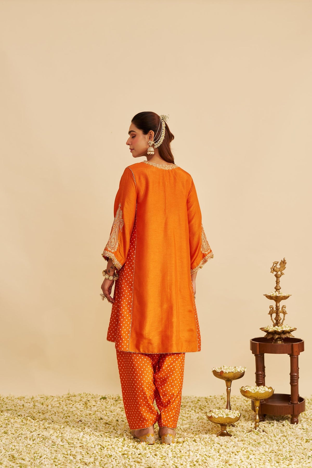 JERIAH - ORANGE SHORT CHAUGA WITH SALWAR (Lxrts)