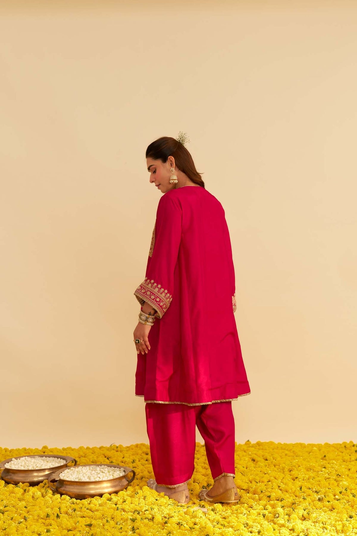 MEHZA - Rani Hotpink HORT CHAUGA WITH SALWAR