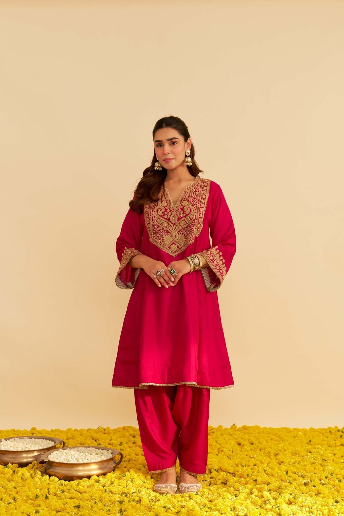 MEHZA - Rani Hotpink HORT CHAUGA WITH SALWAR