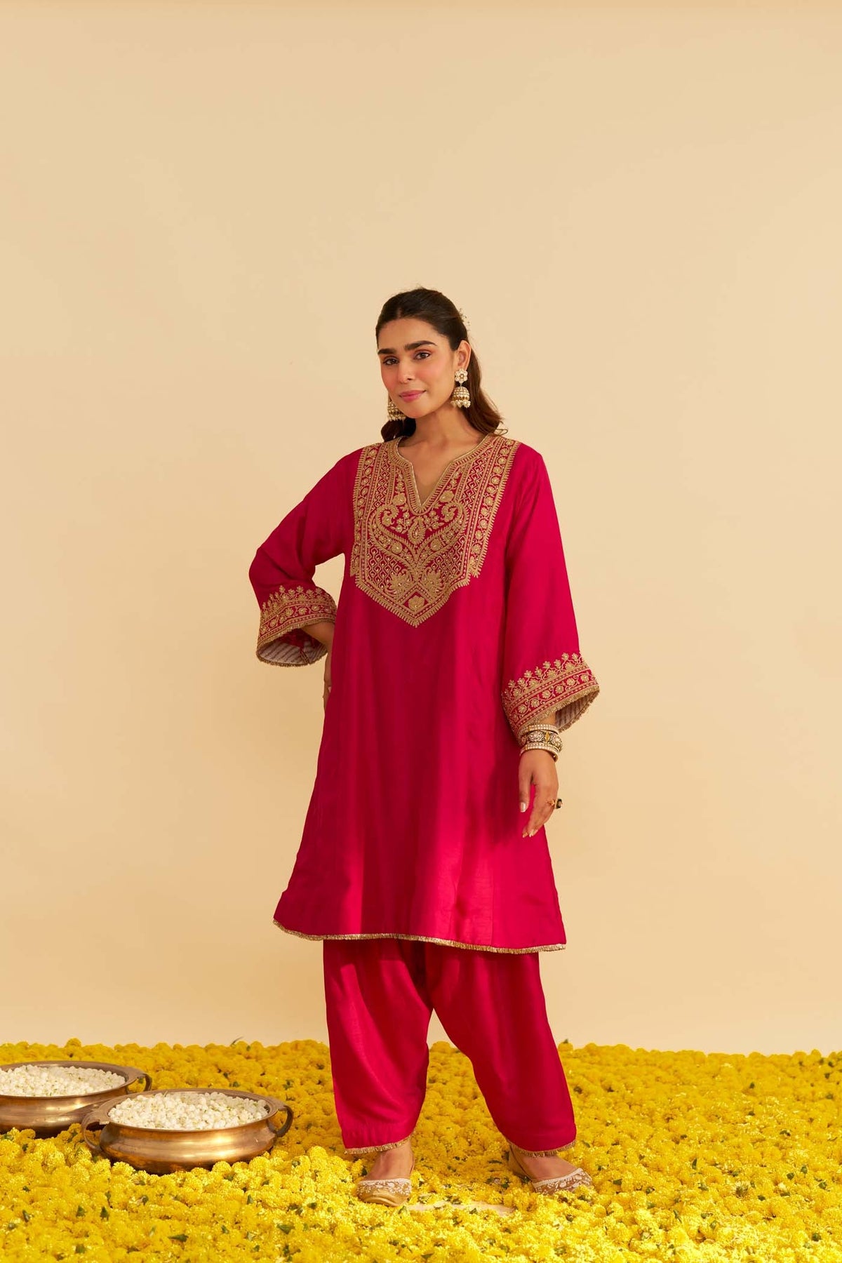 MEHZA - Rani Hotpink HORT CHAUGA WITH SALWAR