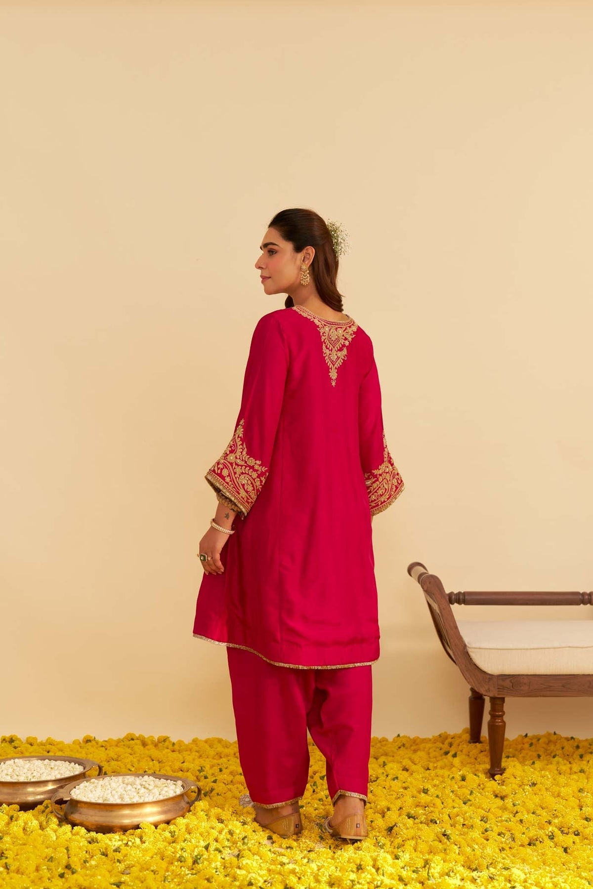 MARWA - Rani Hotpink SHORT CHAUGA WITH SALWAR (Lxrts)