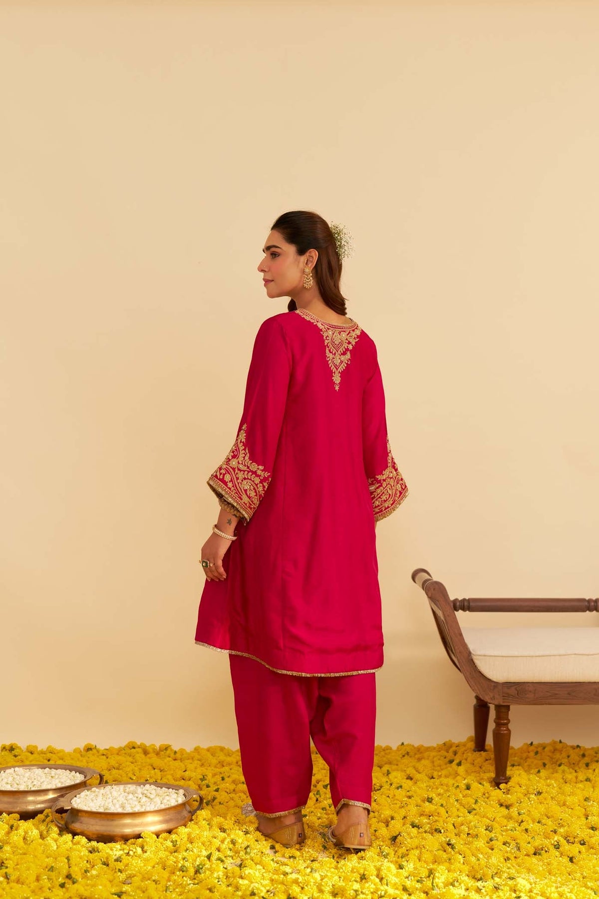 MARWA - Rani Hotpink SHORT CHAUGA WITH SALWAR