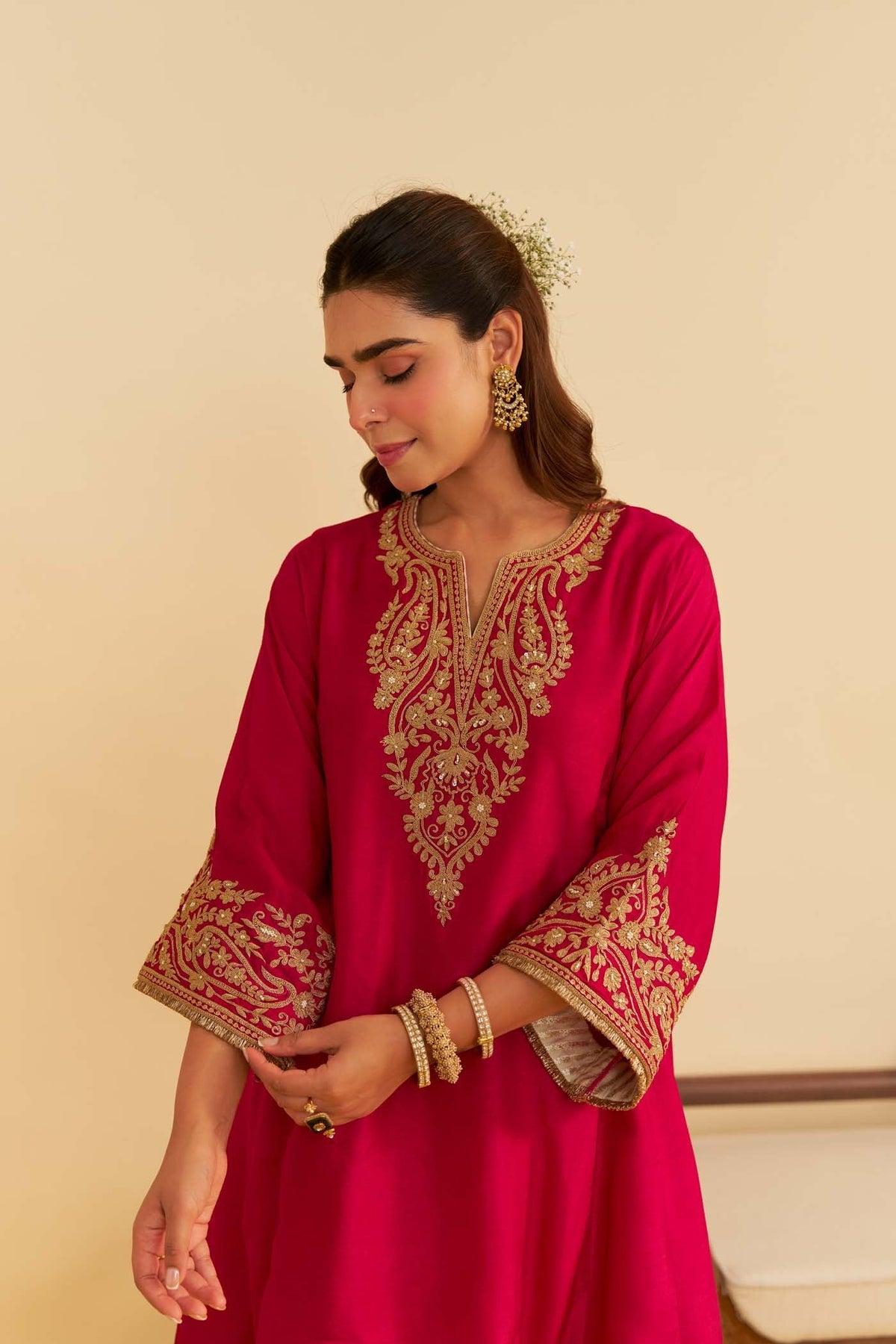 MARWA - Rani Hotpink SHORT CHAUGA WITH SALWAR (Lxrts)