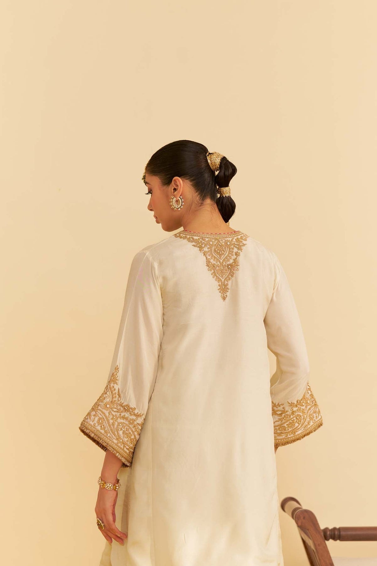 MARWA - DAISY IVORY SHORT CHAUGA WITH SALWAR (LXRTS)
