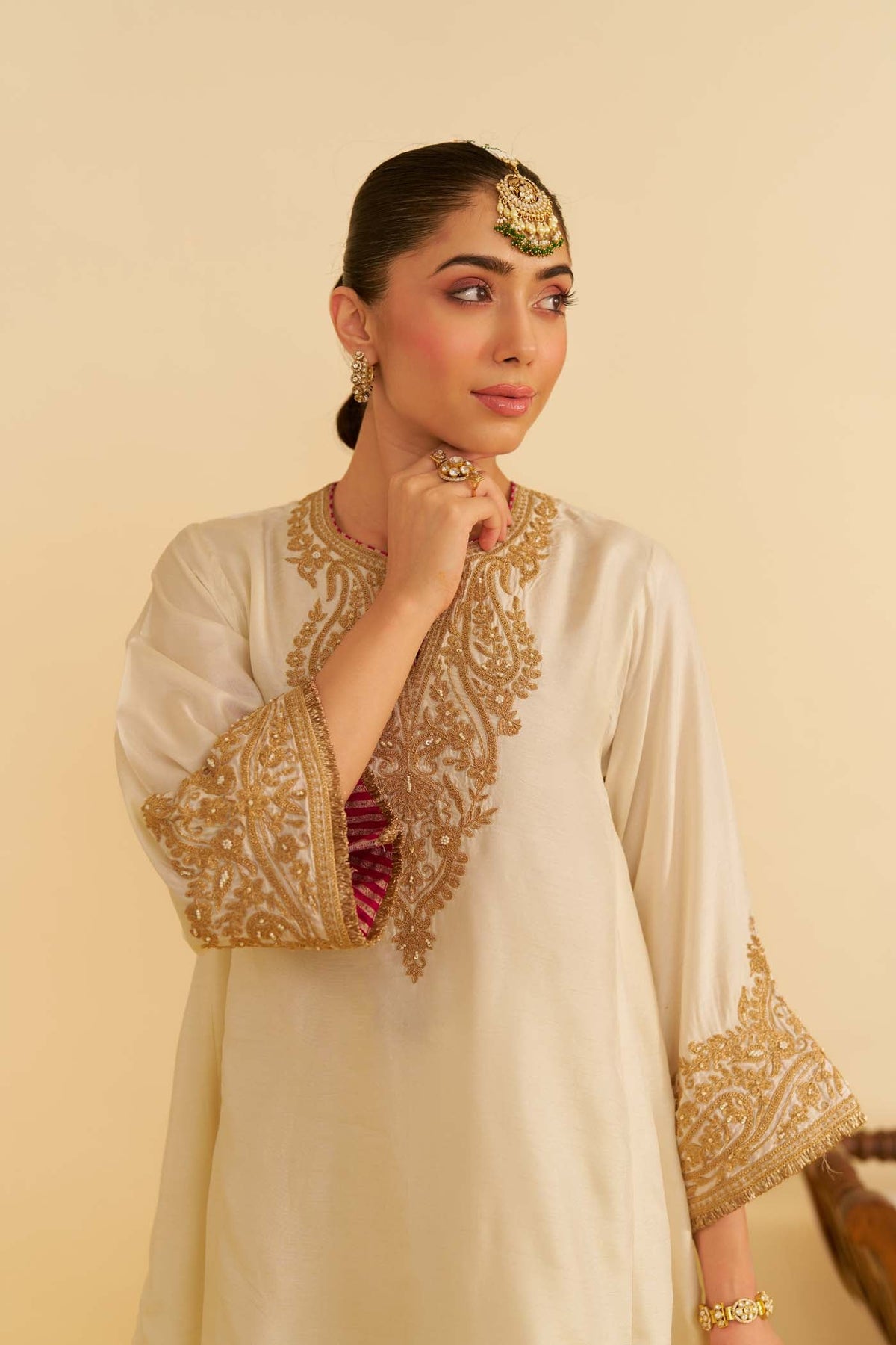 MARWA - DAISY IVORY SHORT CHAUGA WITH SALWAR (LXRTS)