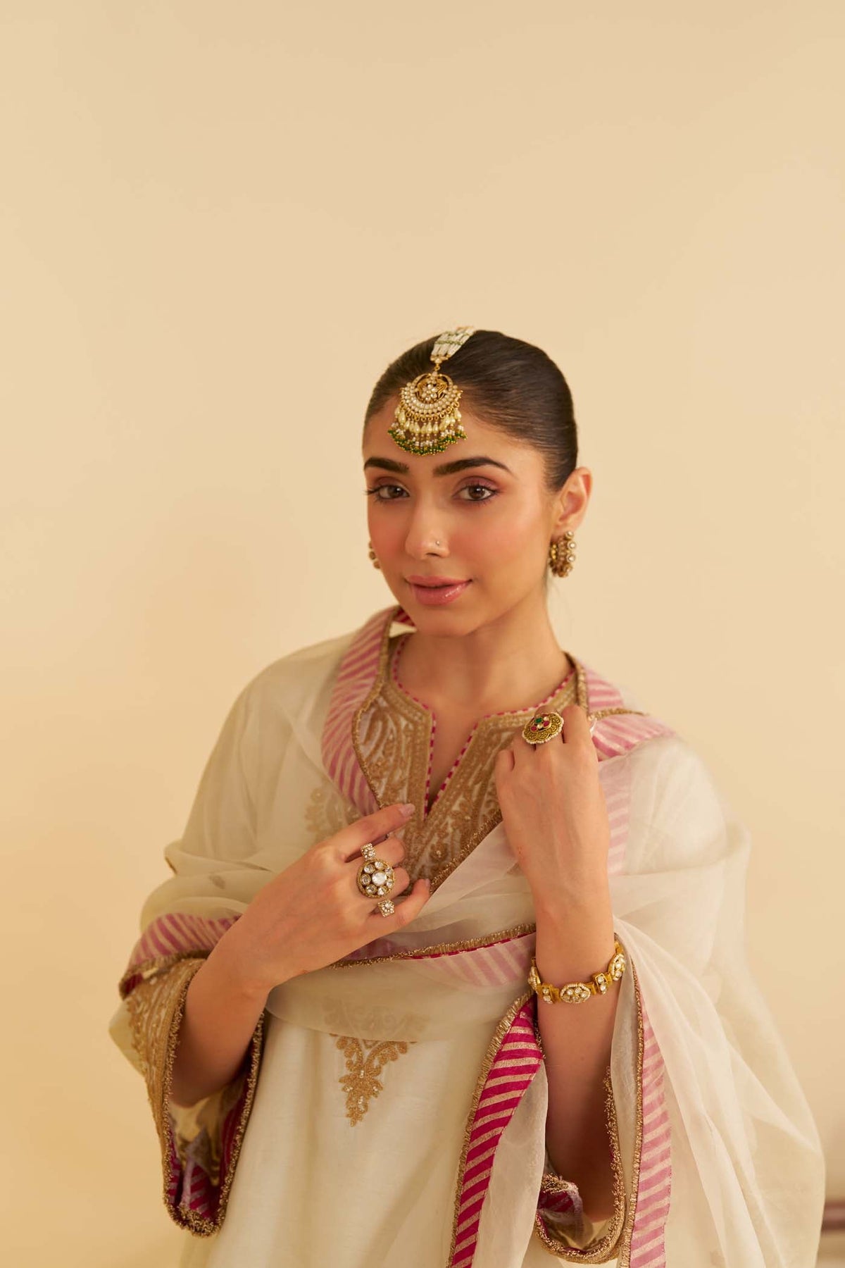 MARWA - DAISY IVORY SHORT CHAUGA WITH SALWAR (LXRTS)