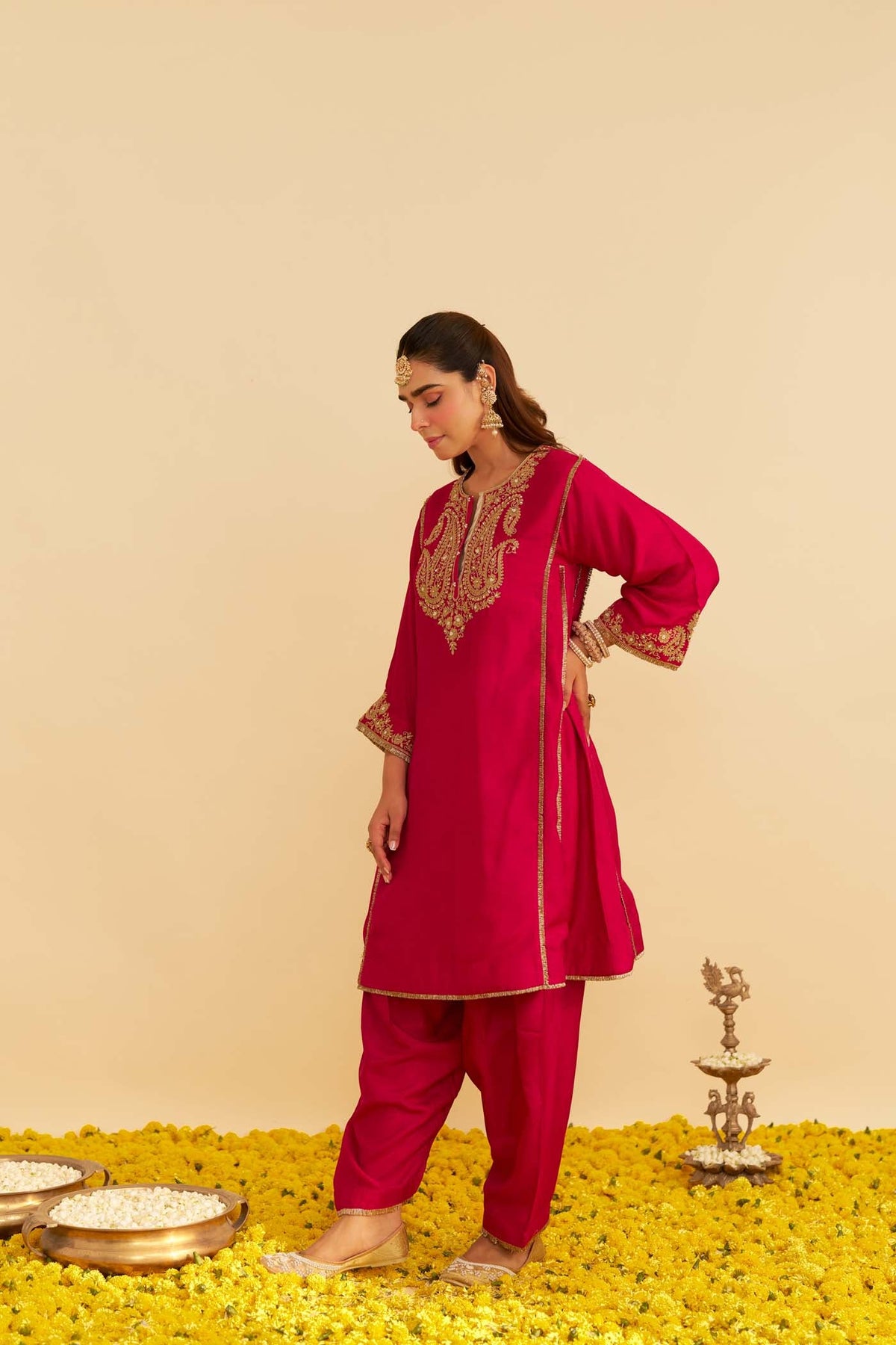 AYRA - Rani Hotpink SHORT CHAUGA WITH SALWAR